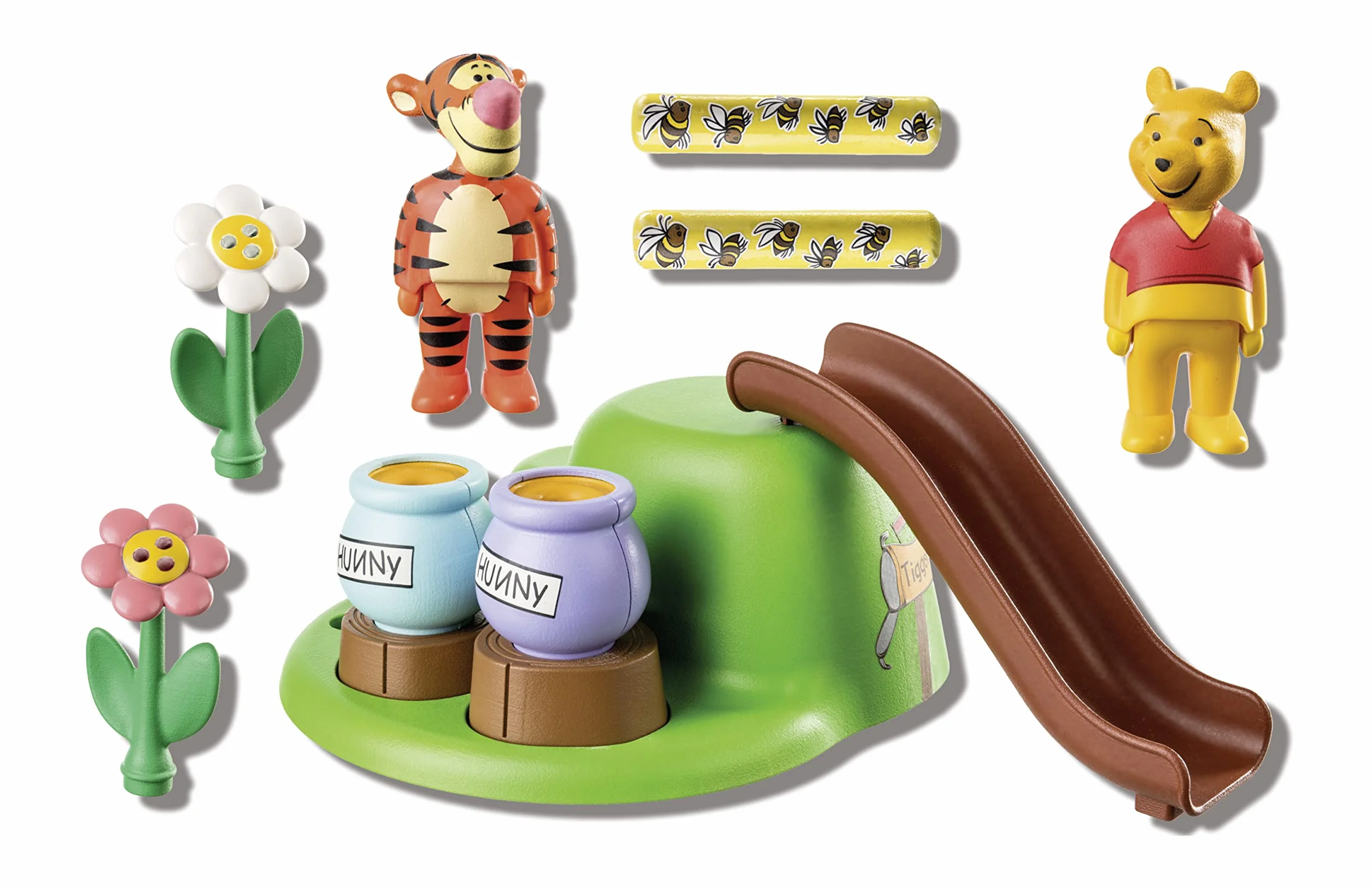 PLAYMOBIL 71317 1.2.3 & Disney: Pszczeli ogród Kubusia Puchatka i Tygrysa, zabawka edukacyjna dla maluchów, od 12 miesięcy