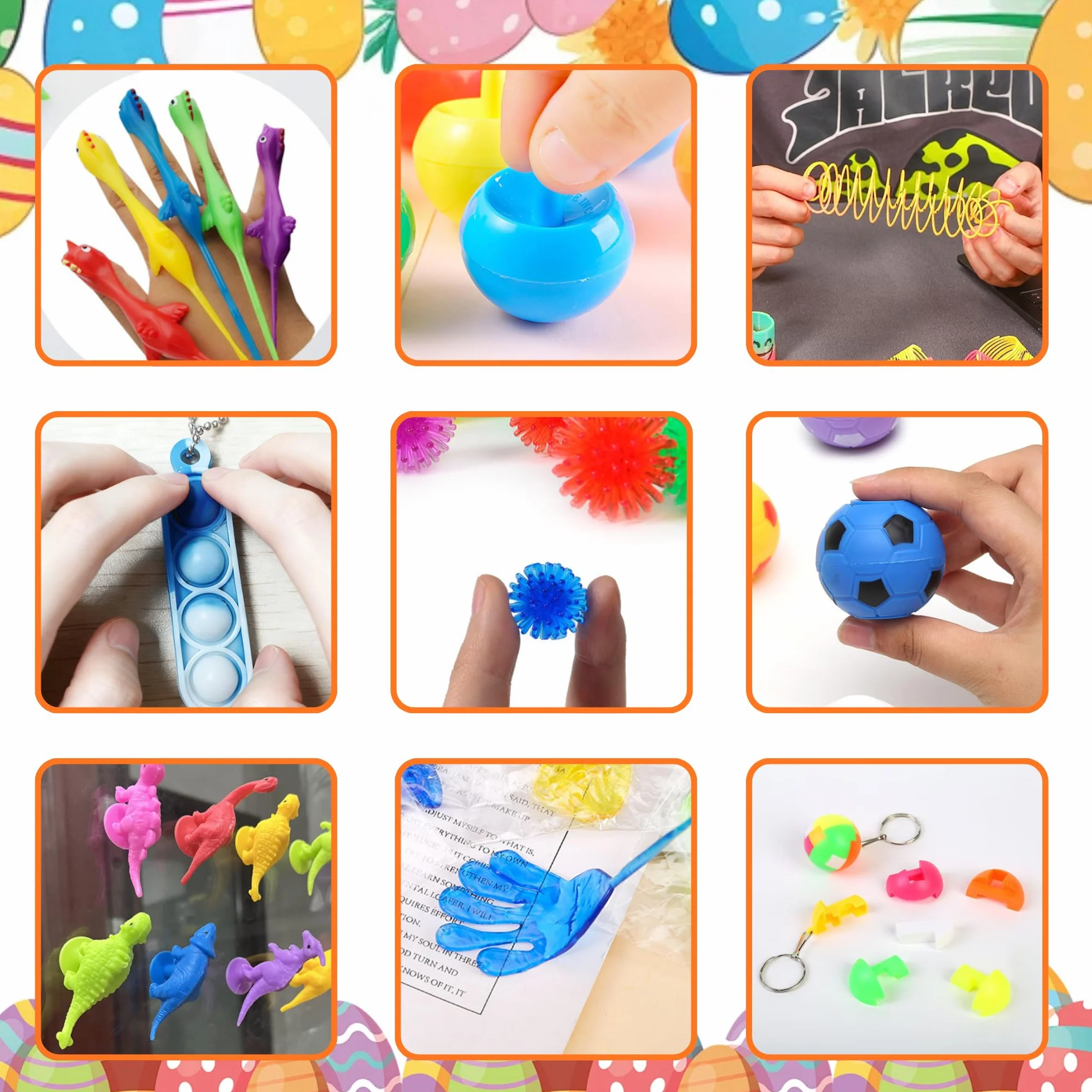 Lubibi 24 wstępnie napełnione jajka wielkanocne wypełnione,Mochi Squishy sensoryczne dla dzieci,jajka wielkanocne do napełniania, akcesoria imprezowe, na imprezę, polowanie，chłopców i dziewczynek