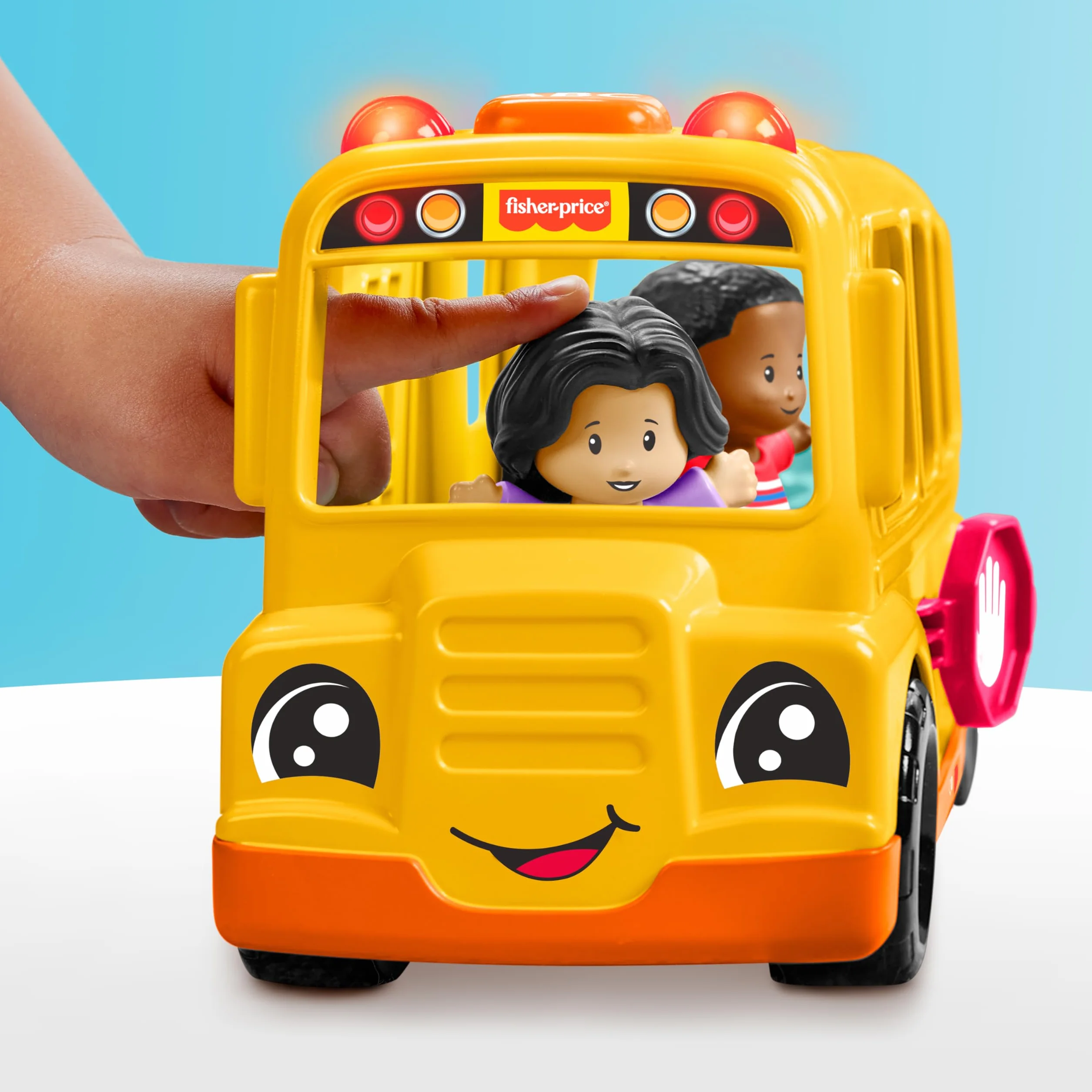 Fisher-Price Little People muzyczny pojazd szkolny z 2 figurkami, dla dzieci od 1 roku, wersja wielojęzyczna, HYT03