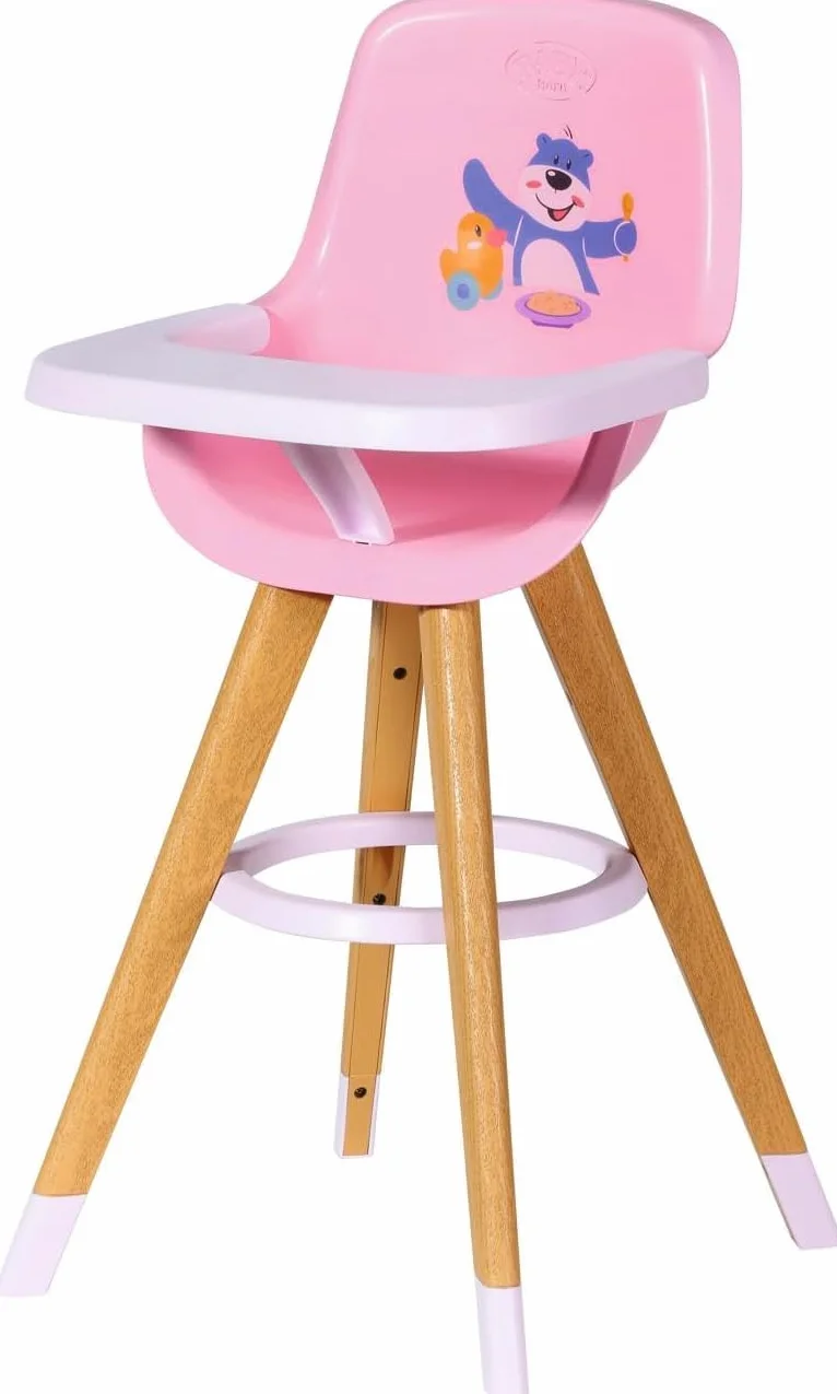BABY born 829271 Baby Born High Chair Accessory-for Imaginative Play with Doll-Comfortable Seat, Sturdy Table to Eat & Play-Ages 3 Years+, Multicolor