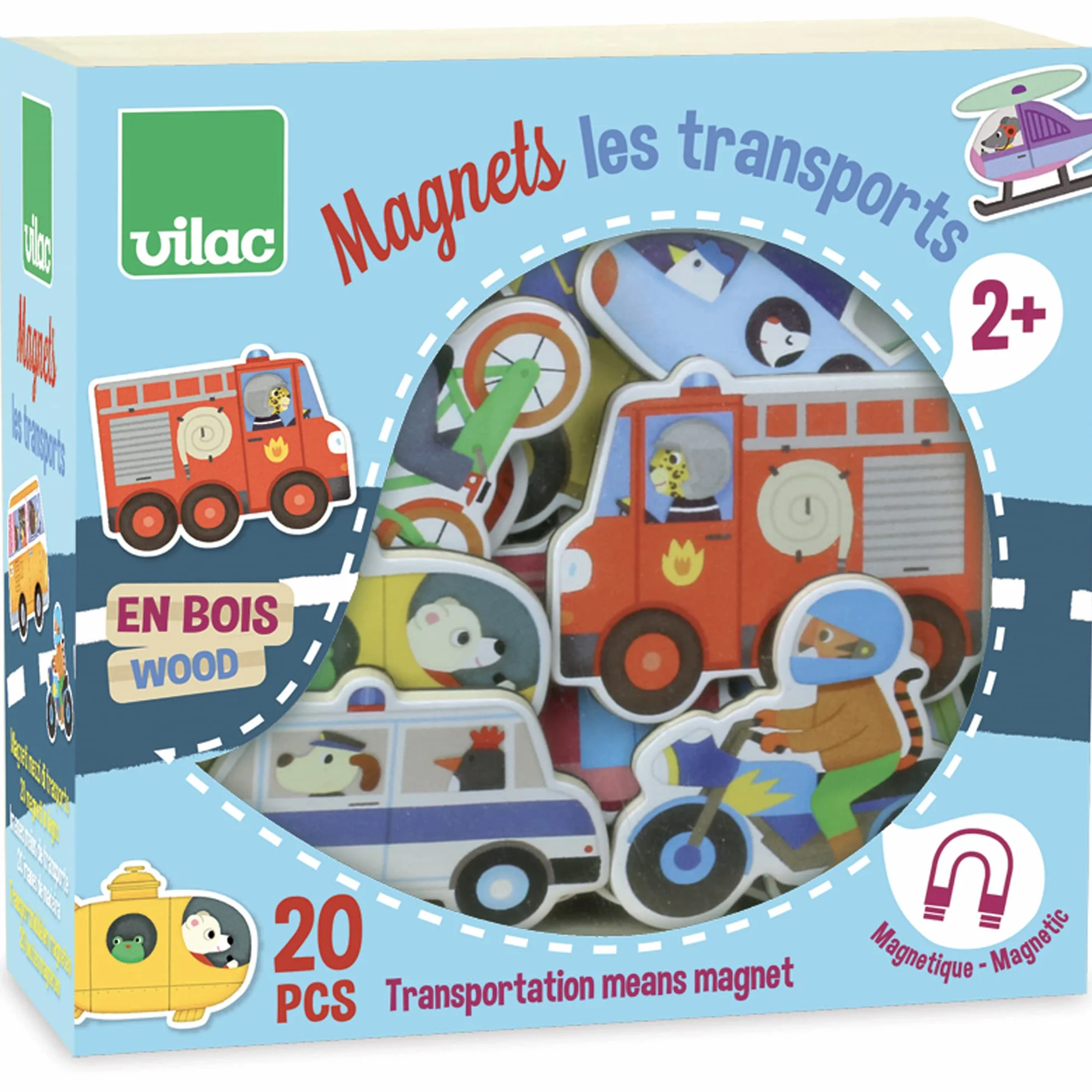Vilac Vilac8028 magnesy transportowe, wielokolorowe, jeden rozmiar