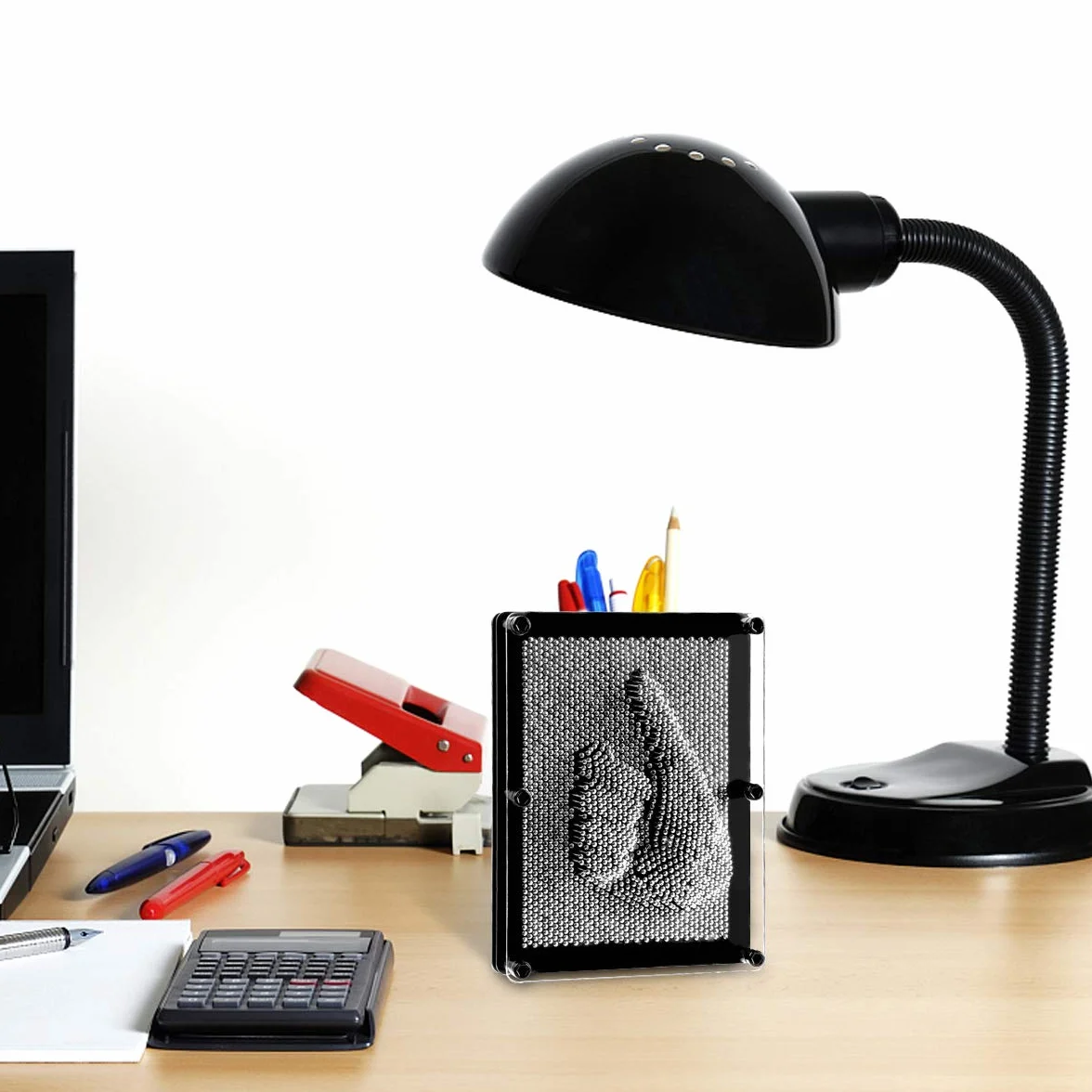 Incutex 3D XXL Tablica sztuki, rzeźba z pinezek, projekt odcisków dłoni i twarzy, statua z metalowych igieł, zabawka antystresowa dla dorosłych i dzieci, 20x15.5x4 cm