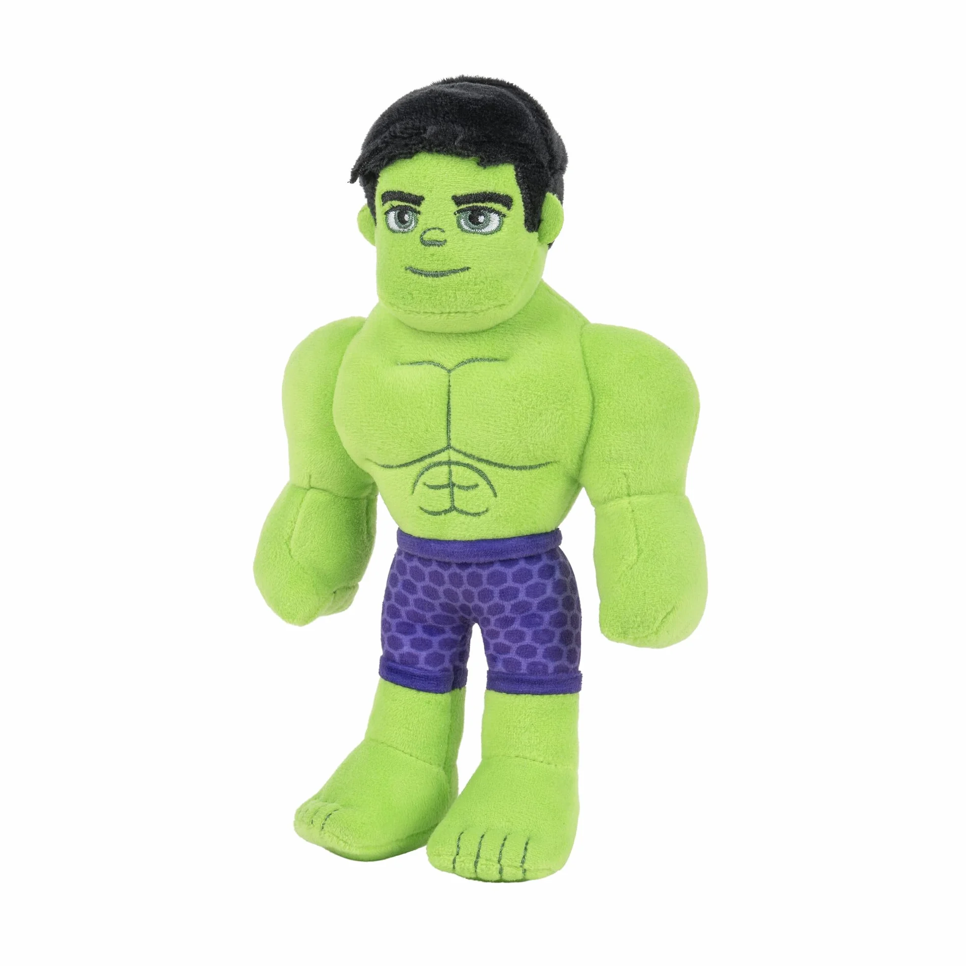 Spidey and His Amazing Friends SNF0082 Przyjaciele Marvela - 8-calowy mały plush hulk dzieci w wieku 3 zabawki z bohaterami sąsiedztwa, wielokolorowe, zielone