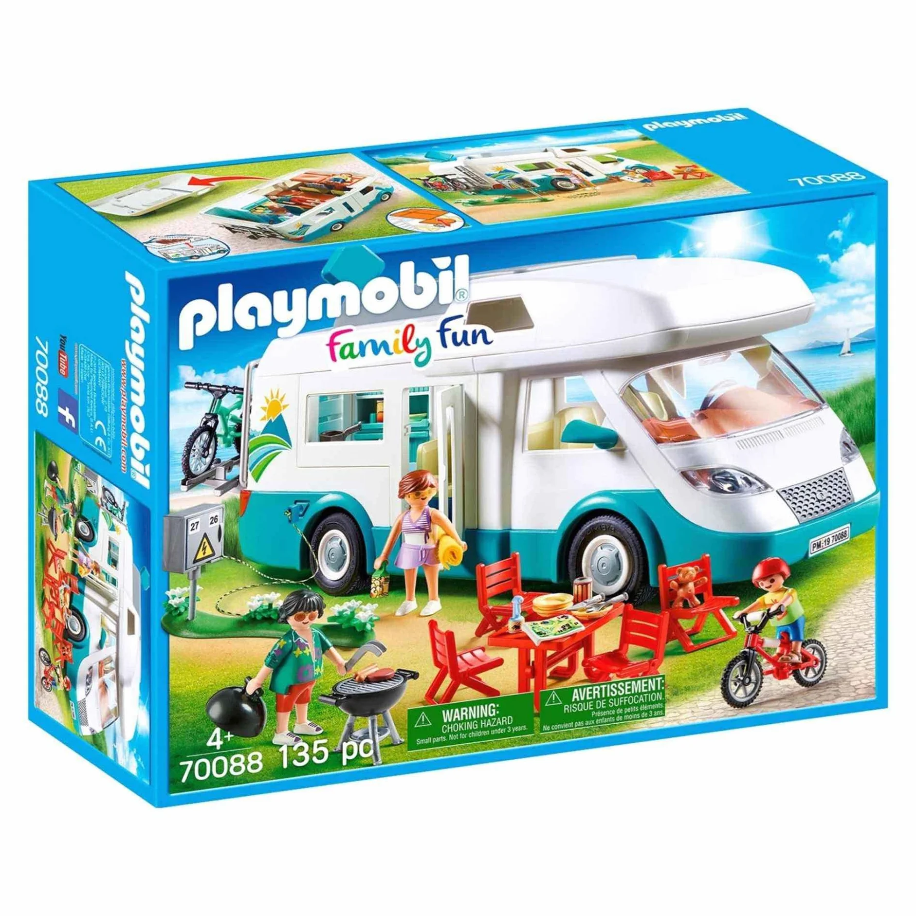 PLAYMOBIL Family Fun 70088 Rodzinne auto kempingowe, ze zdejmowanym dachem i wieloma dodatkami, od 4 lat