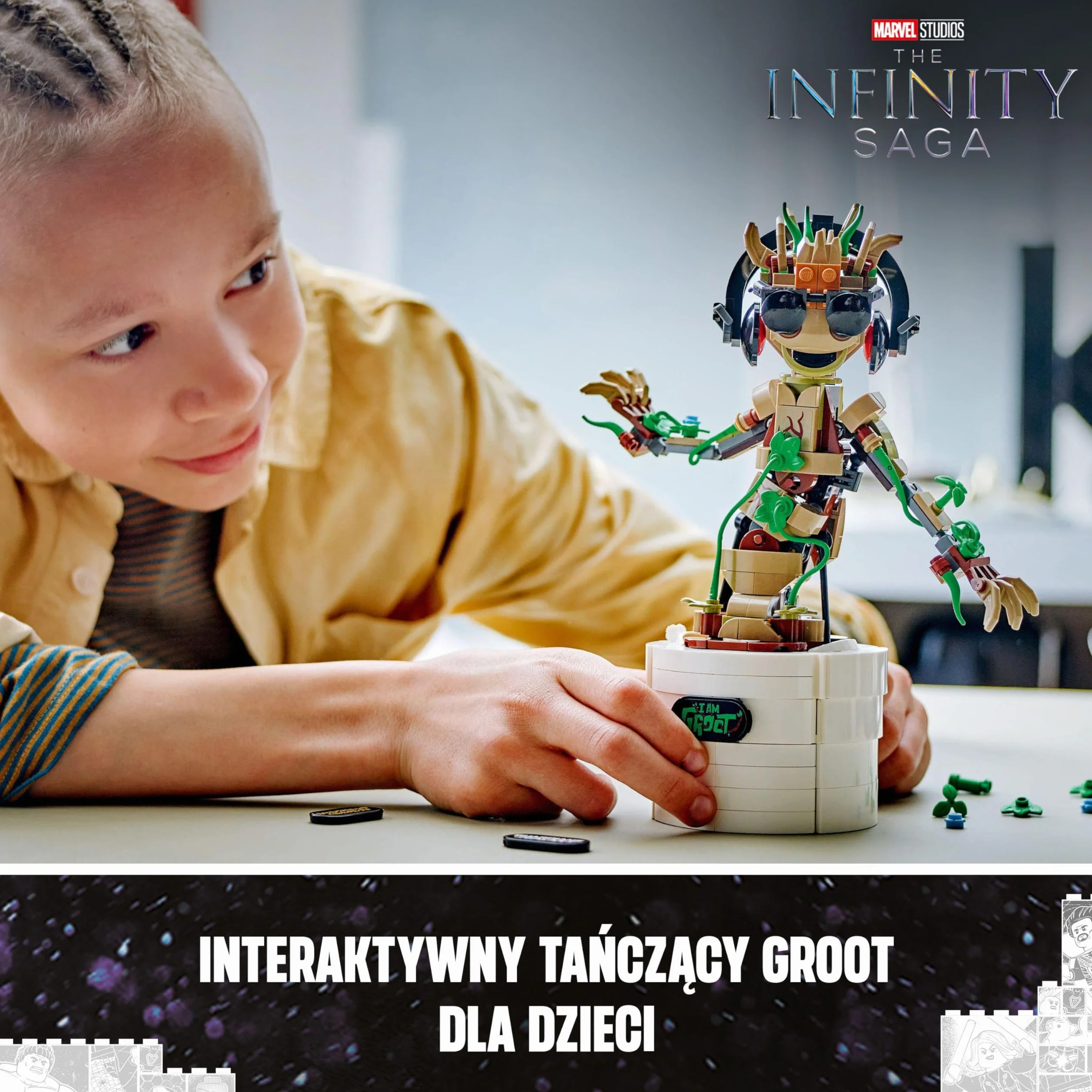LEGO Marvel Tańczący Groot, Interaktywna Zabawka do Zbudowania, dla Fana Strażników Galaktyki, Figurka Superbohatera, Pomysł na Prezent dla 10-latka, Chłopca i Dziewczynki, 76297