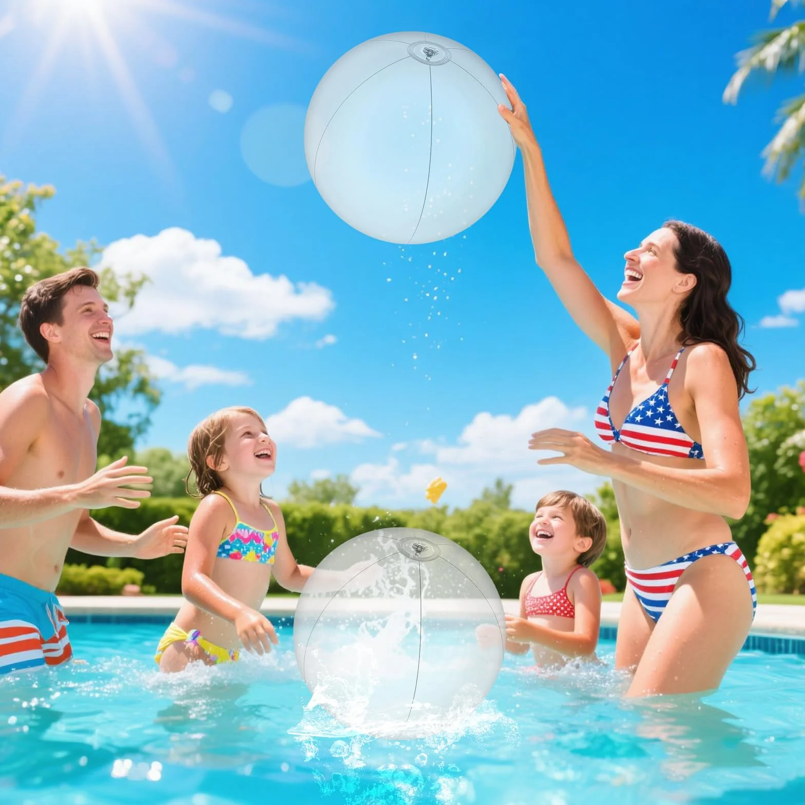 Nadmuchiwana piłka plażowa 61 cm przezroczysta 2 sztuki dla dzieci