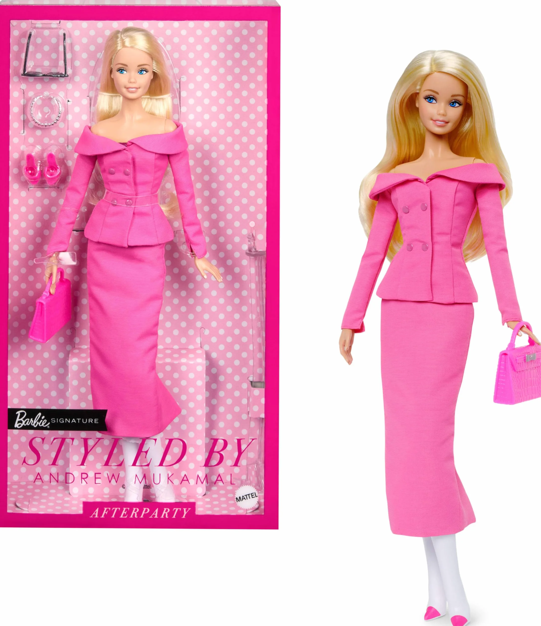 Barbie Signature Styled by Andrew Mukamal Lalka kolekcjonerska 3 stylizacje zestaw z akcesoriami podstawką JBH81