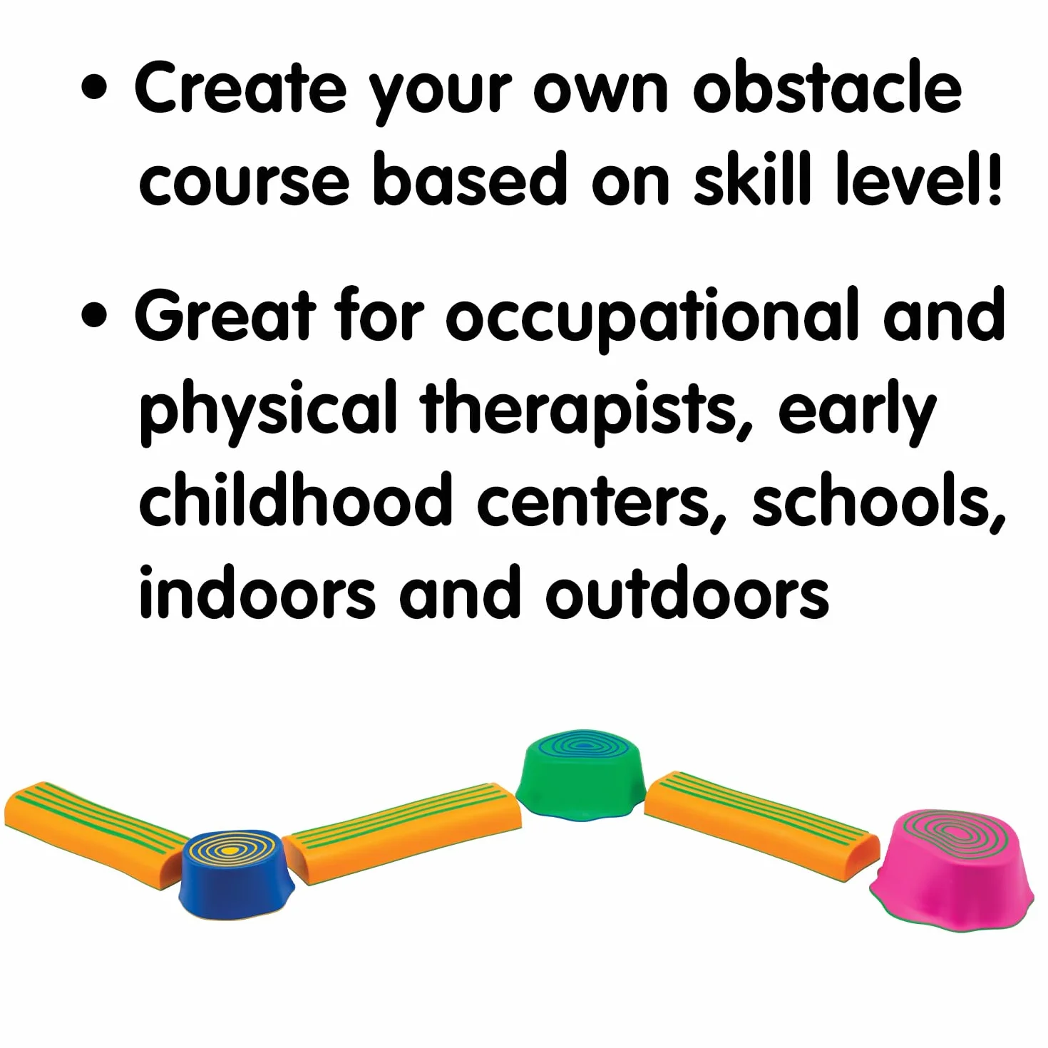edxeducation Step-a-Trail - 6 Piece Backyard Obstacle Course for Kids - Indoor and Outdoor - Build Coordination and Confidence - Physical and Sensory Play
