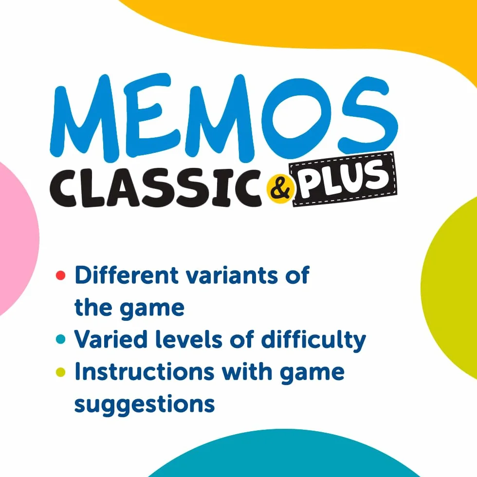 Trefl - Memos Classic & Plus, Logic - Edukacyjna Gra Pamięciowa dla Maluchów, Odnajdywanie Par Obrazków, Różne Warianty Zabawy, Klasyczna Gra Memory dla Dzieci od 3 lat