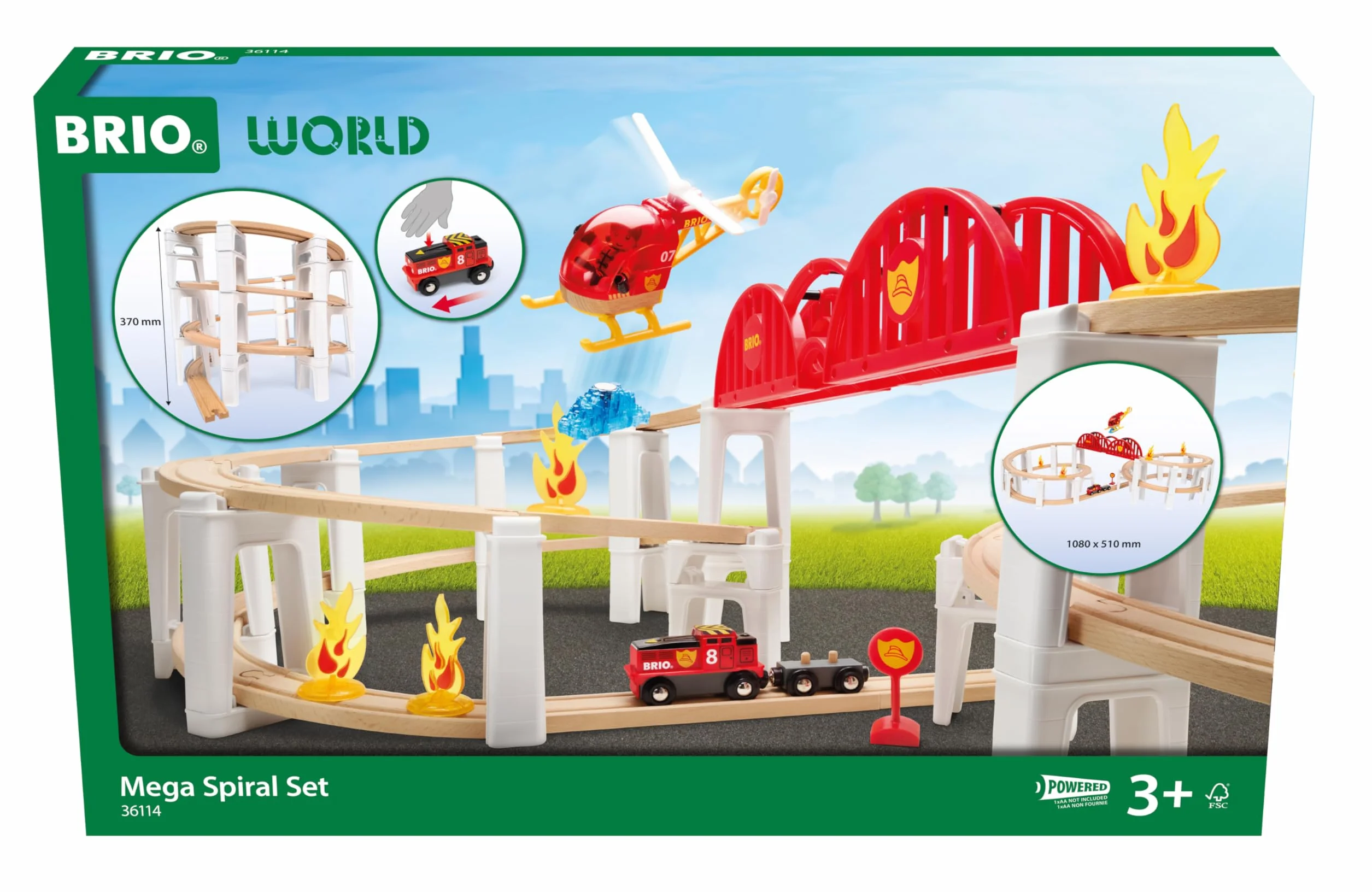 BRIO World - 36114 Großes Spiralenset| Spielzeuglok-Set für Kinder ab 3 Jahren