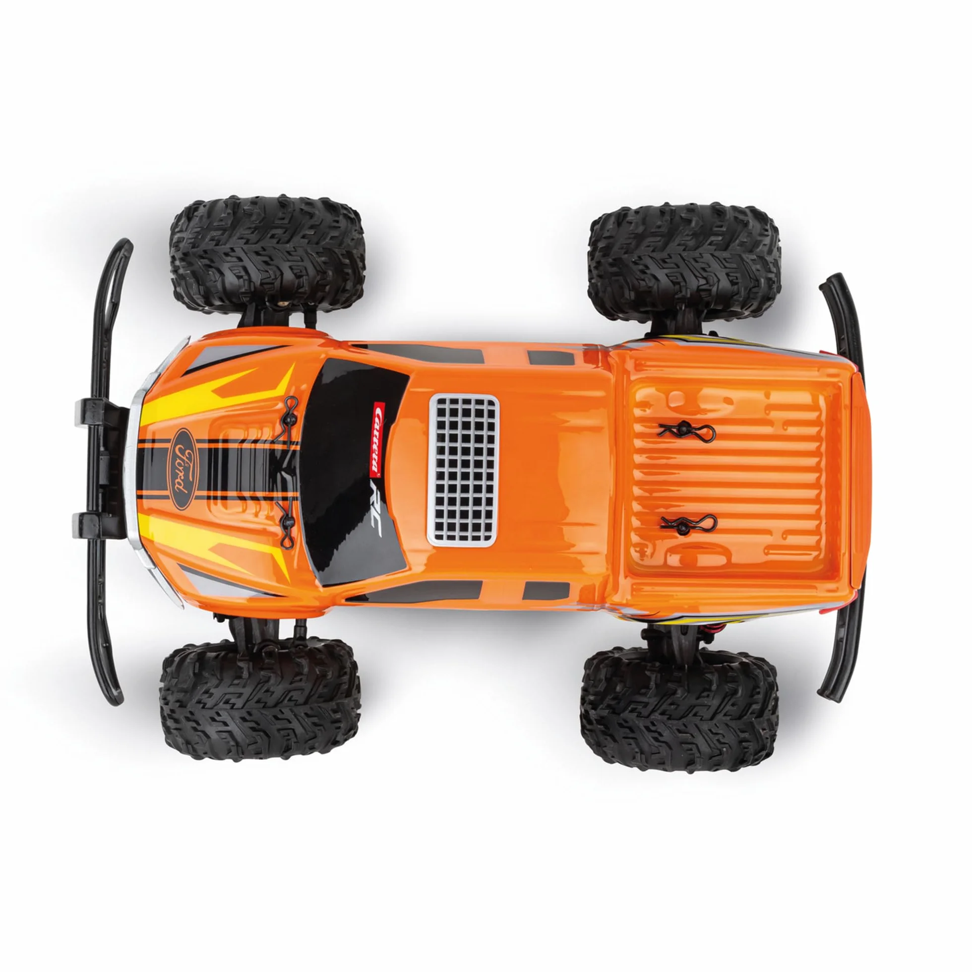 Carrera 370162126 Ford F-150 Raptor mocny pojazd RC 24 GHz zabawa w terenie dzięki napędowi na wszystkie koła, amortyzatorom olejowym i oponom pneumatycznym, wyścigi z dużą prędkością do 30 km/h