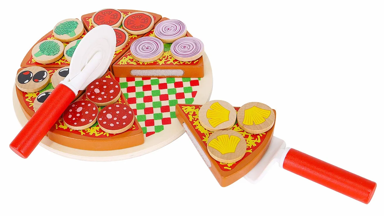 KRUZZEL Cięcie pizzy do drewna Asortyment zabawek 9354
