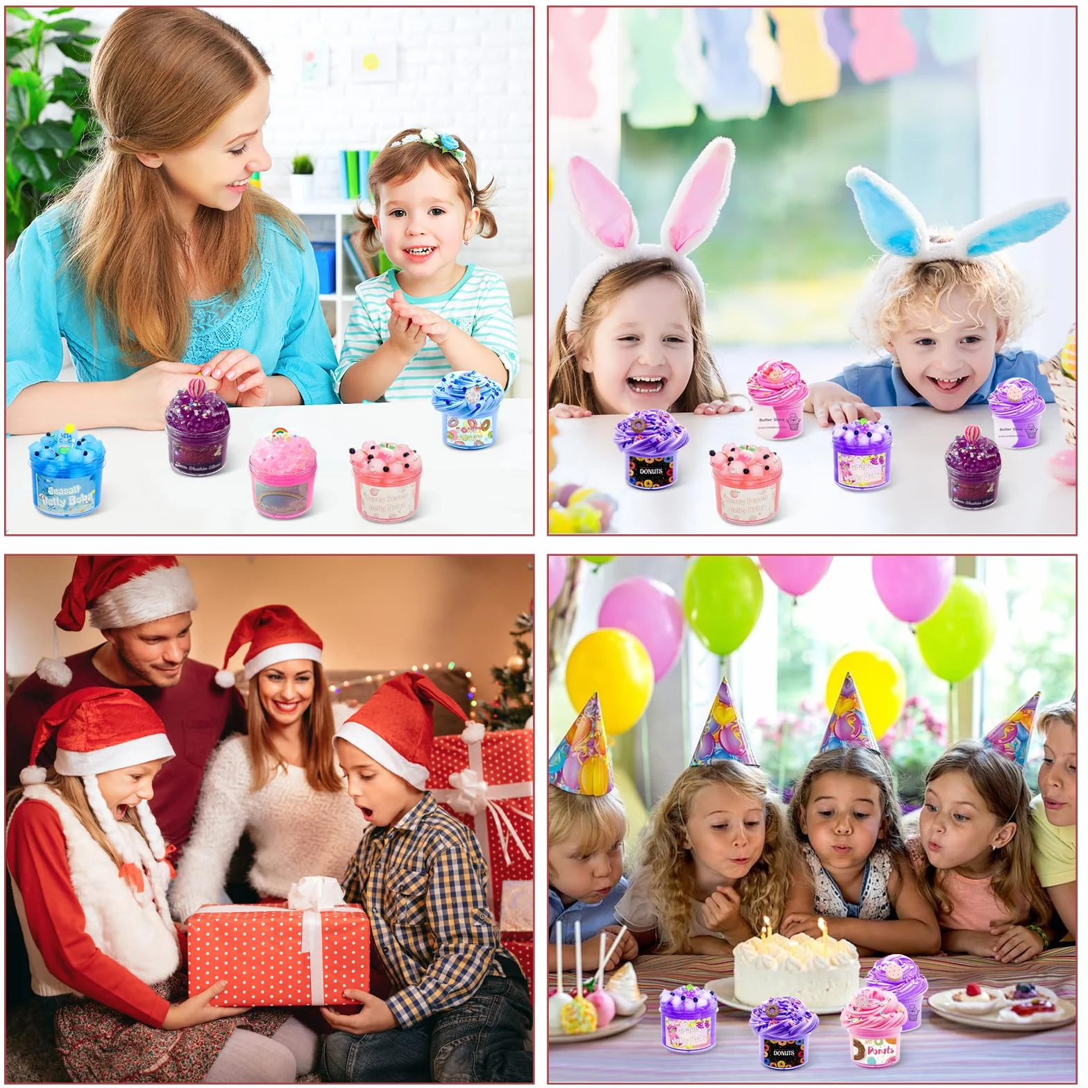 12 sztuk 70 ml Slime Set 12 kolorów masła Slime i Clear Slime, zestaw do samodzielnego wykonania dla dzieci, na urodziny, Halloween, Boże Narodzenie, prezent dla dziewcząt i chłopców