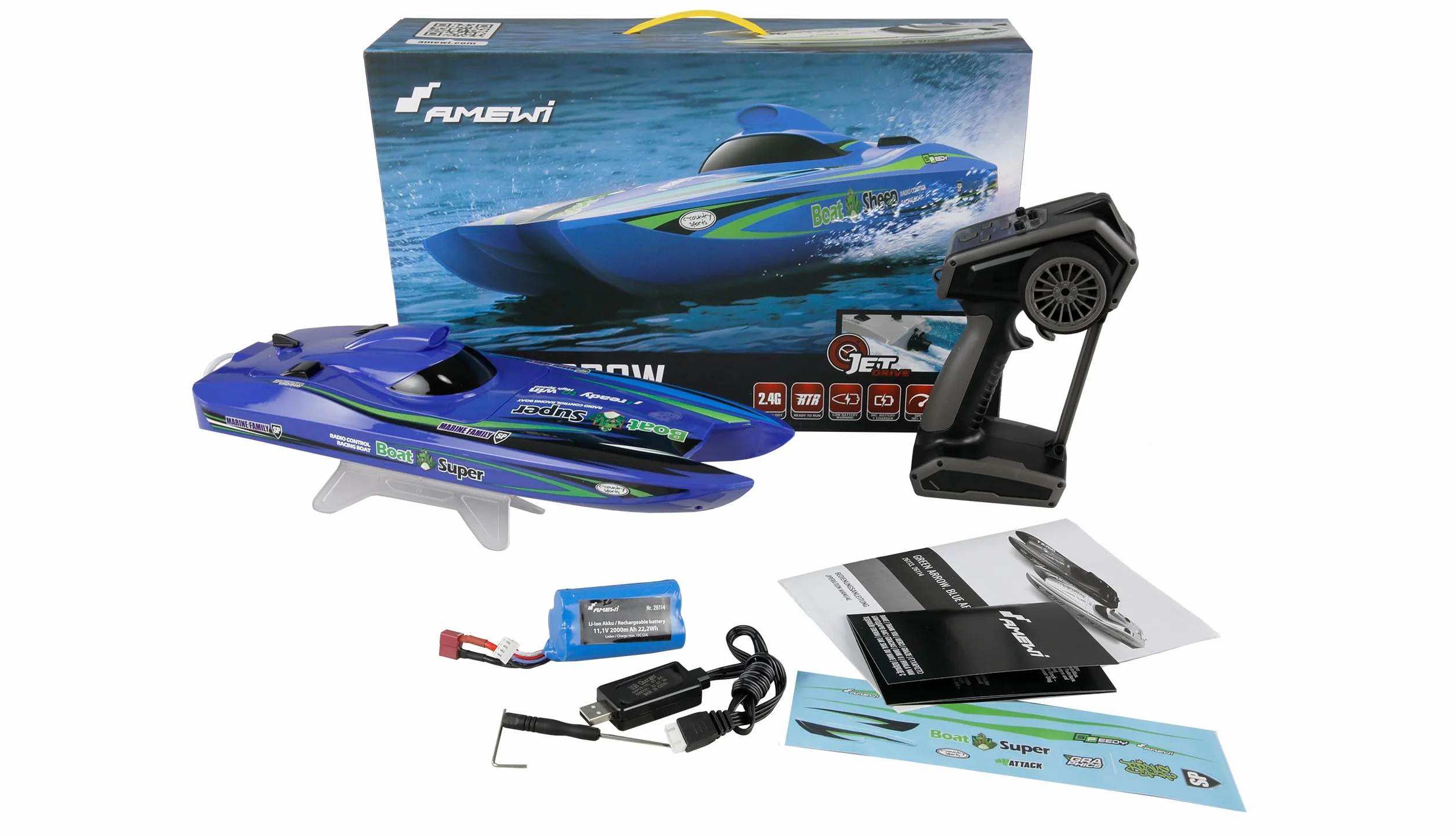 Blue Arrow Katamaran bezszczotkowy napęd Jet 30 km/h 400 mm RTR