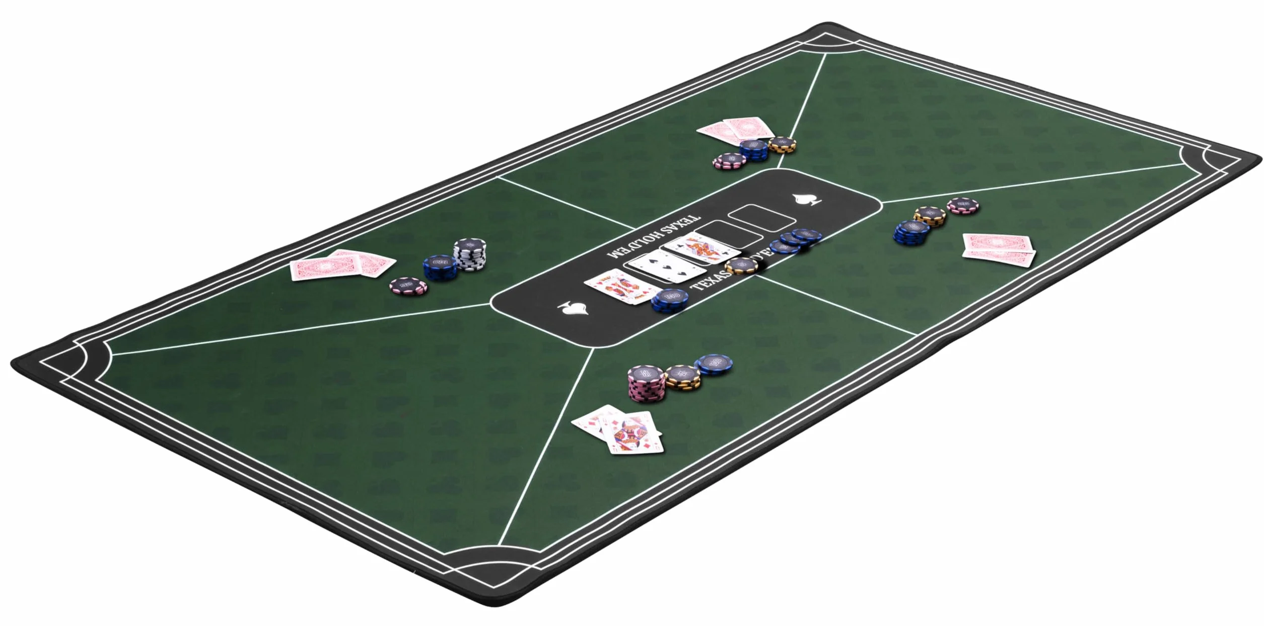 Engelhart – 320992 – Zielona mata pokerowa – 120x60 cm – antypoślizgowa – poliester i guma – grubość 3 mm – akcesorium do gry