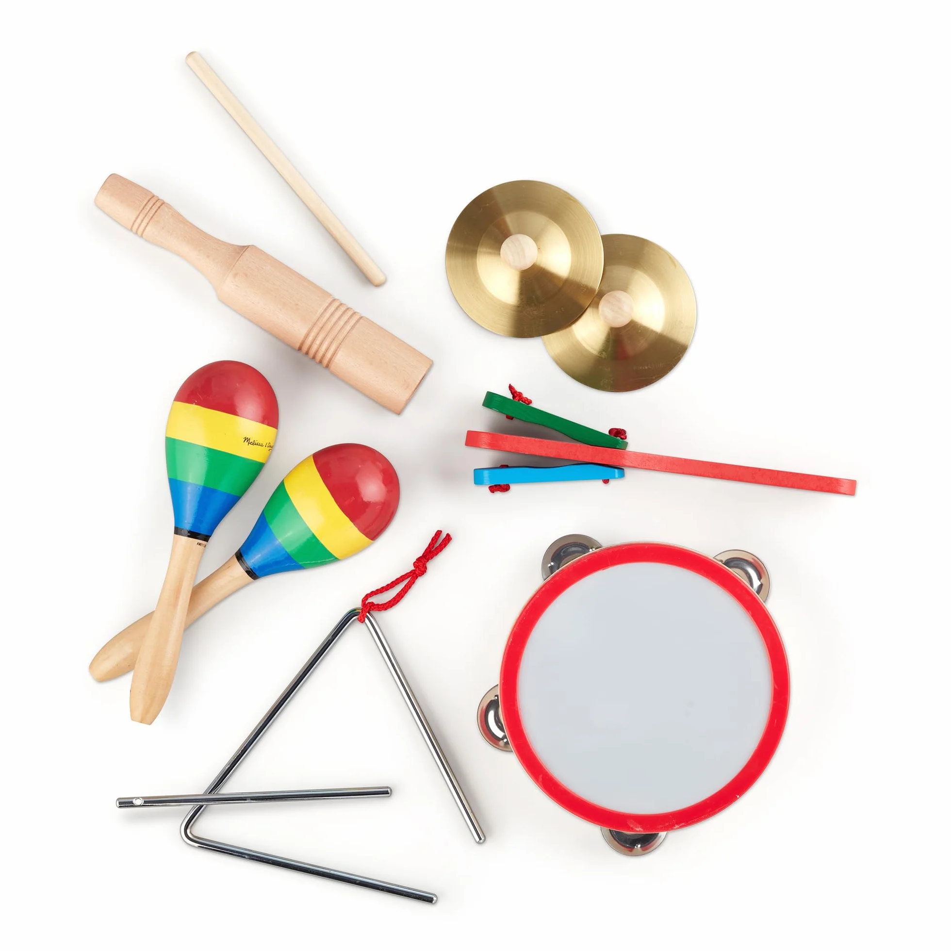 Melissa & Doug zespół w pudełku instrumenty muzyczne | Muzyczne instrumenty dla dzieci | drewniana skrzynka do przechowywania | zestaw 10-elementowy | 3+ | Prezent dla chłopca lub dziewczynki