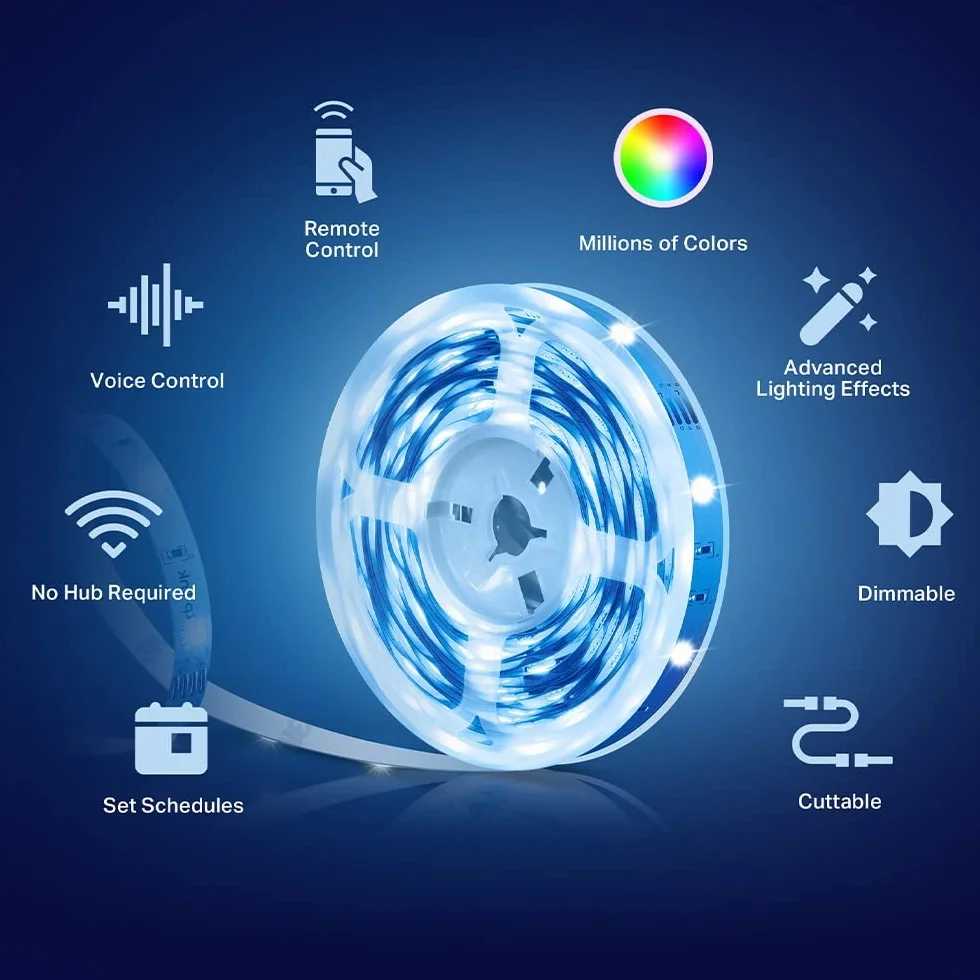 TP-Link Tapo L900-5 | Inteligentna taśma LED Wi-Fi 5 m | RGB | Ściemnialna | Tryb muzyczny | Sterowanie przez aplikację Tapo | Kompatybilna z Alexa i Google Home