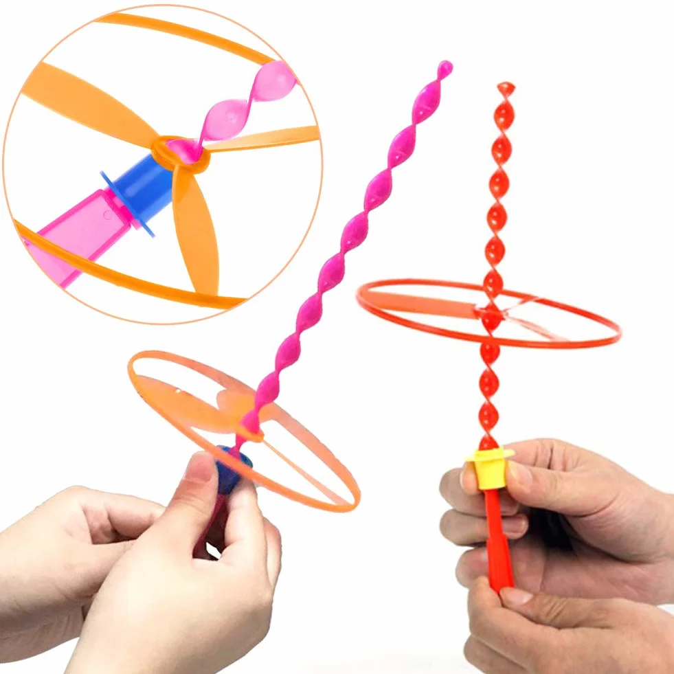 EQLEF Twisty Pull String latające spodki spinning Flying Disc helikoptery zabawka zabawki edukacyjne dla dzieci styl losowy, kolor losowy