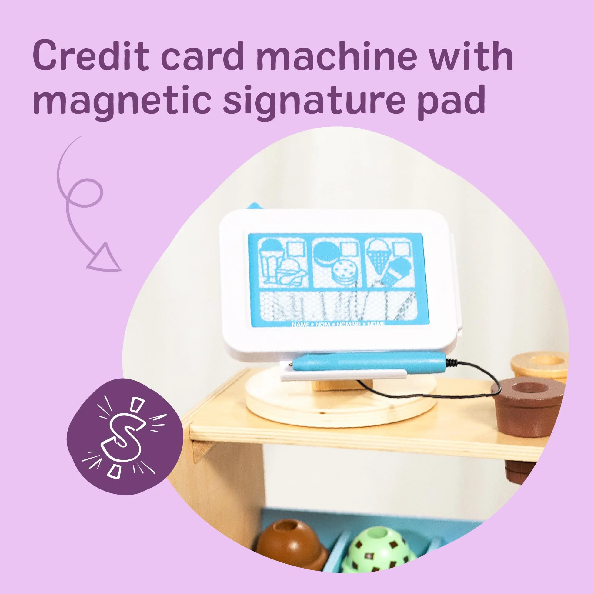 Melissa & Doug Zabawkowa drewniana lada z gałkowanymi lodami
