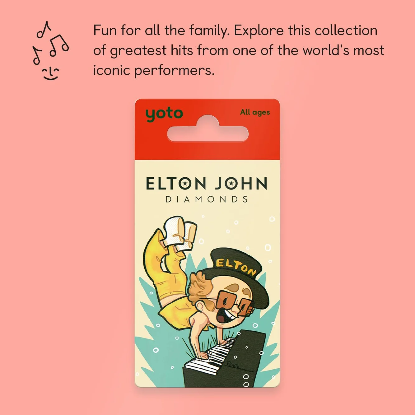 Yoto - Elton John Diamonds - Muzyka w języku angielskim do słuchania na pudełku z historią dla dzieci Yoto Player i Yoto Mini, piosenki dla wszystkich grup wiekowych