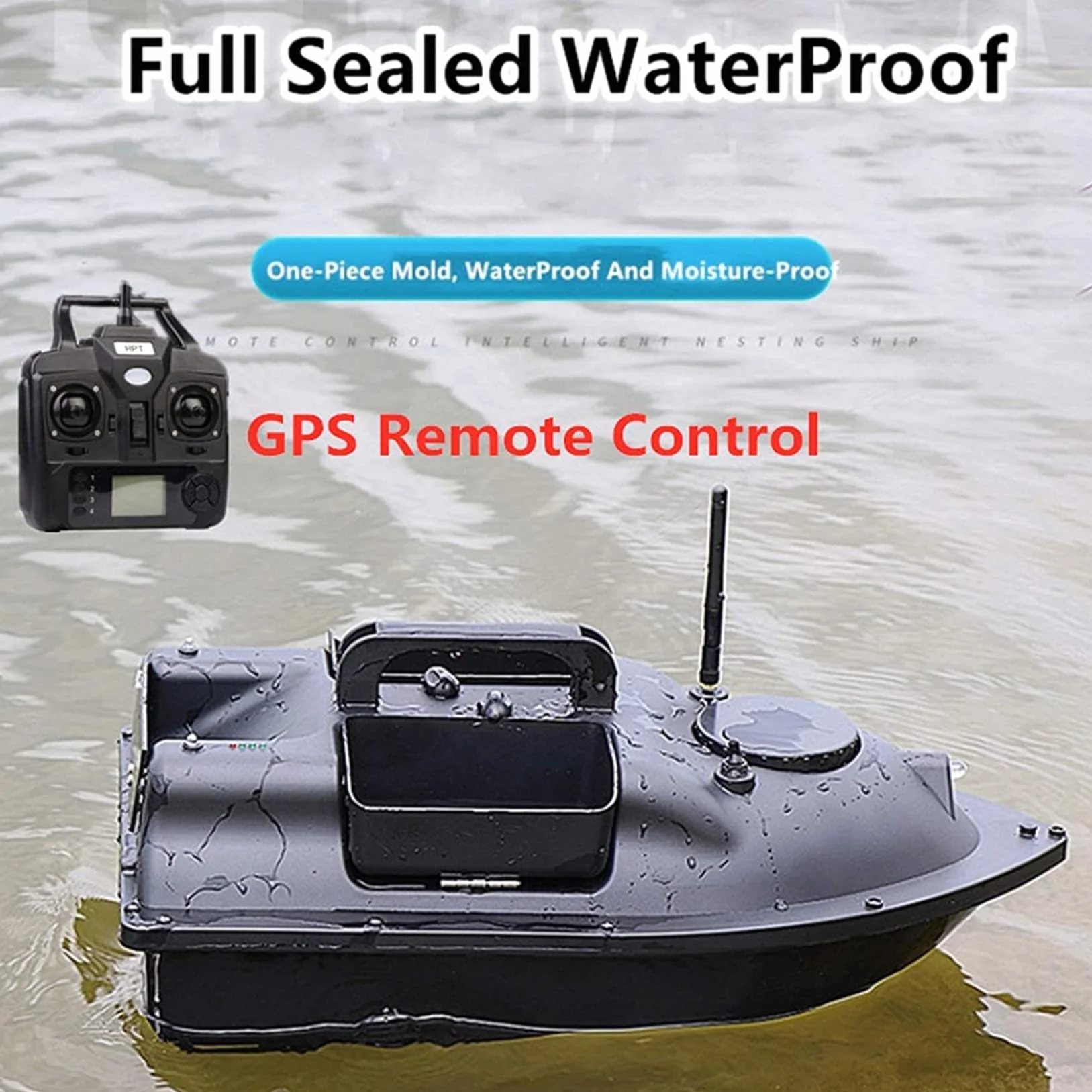 GPS Smart RC bezprzewodowa łódź na przynętę, ładunek 2 kg, automatyczne podawanie zdalne, zasięg do 500 m, wędkarstwo, 12000 mAh
