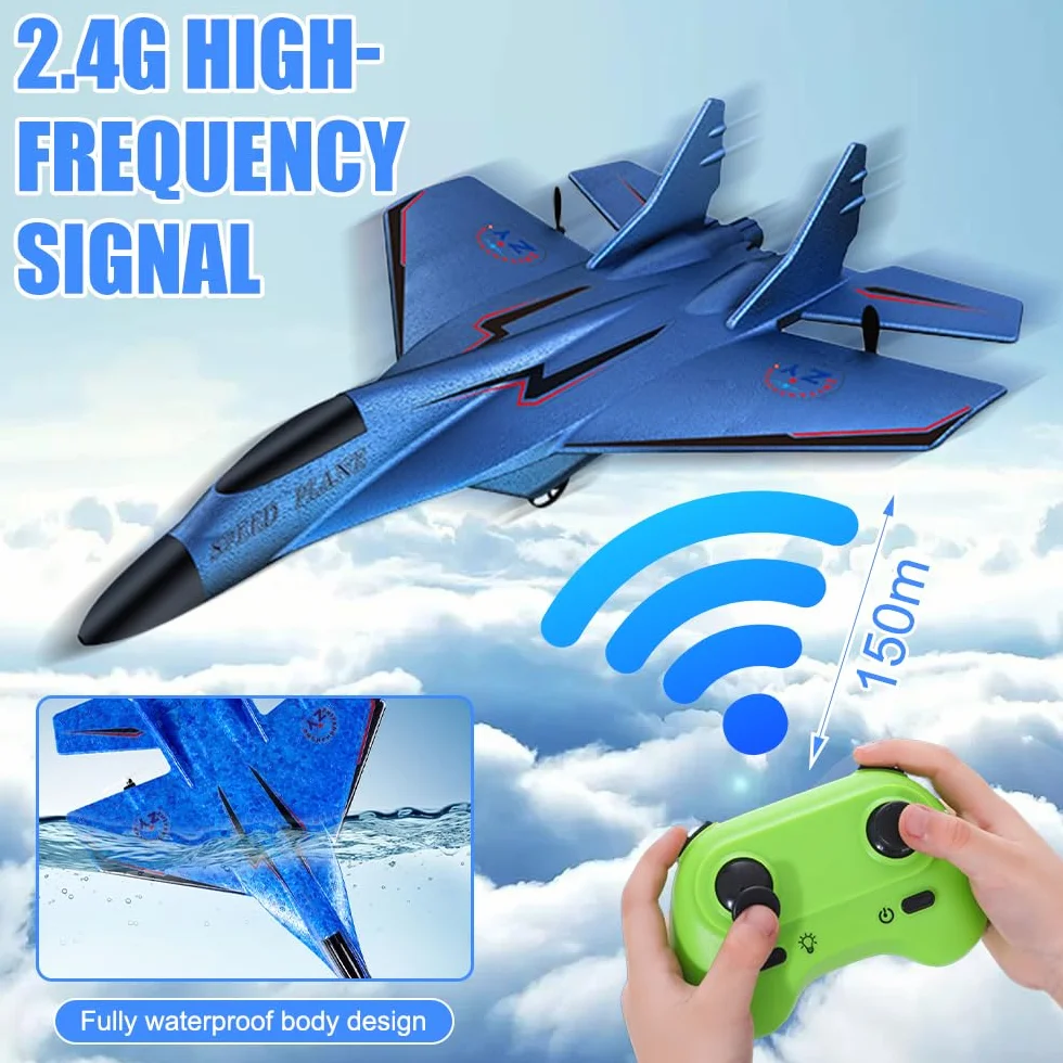 RC samolot 2CH, 2,4 GHz, zdalnie sterowany samolot, zabawka styropianowa ze światłem LED, zdalnie sterowany samolot z pilotem zdalnego sterowania i ładowaniem USB, samolot RC dla dorosłych