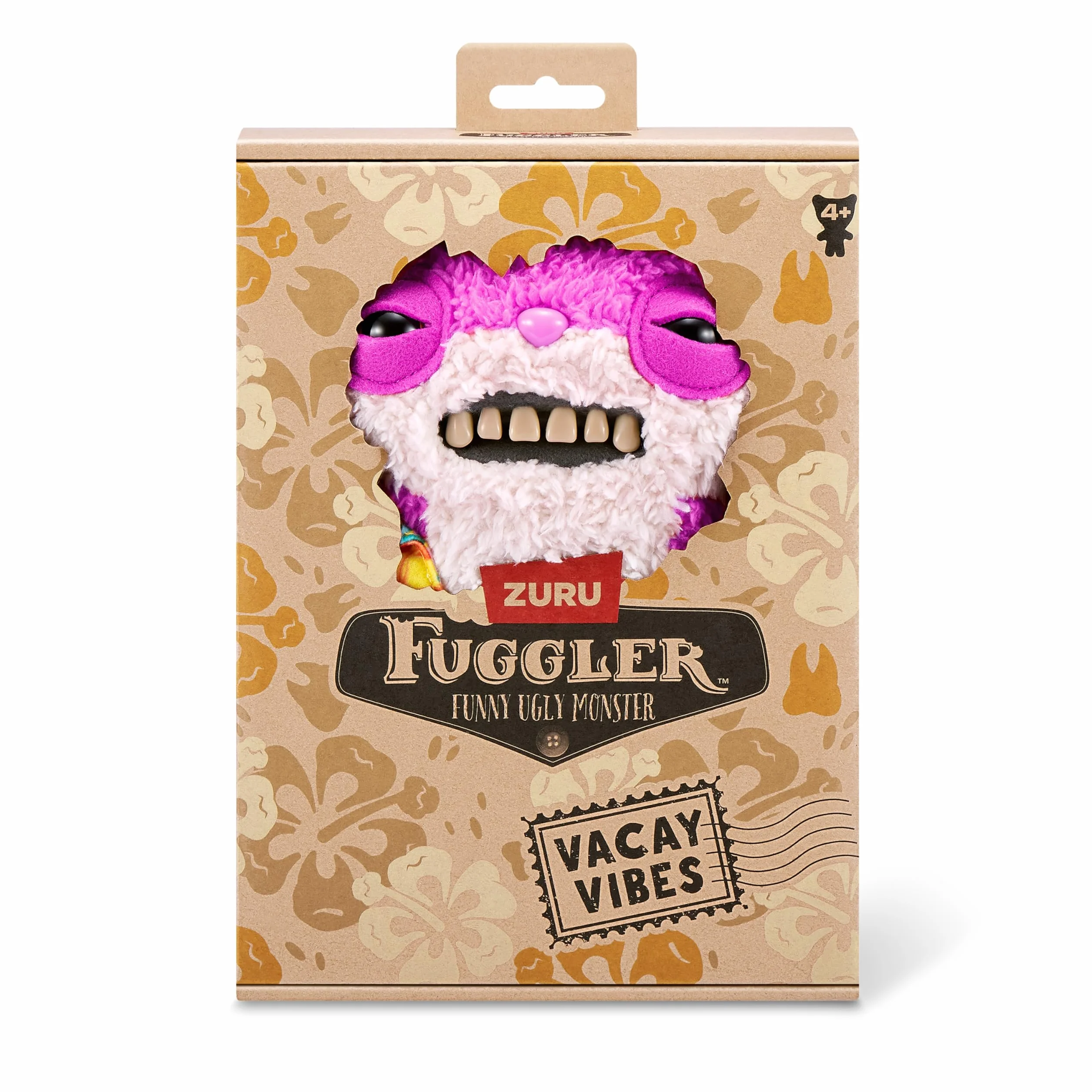 Fuggler Vacay Vibes od ZURU, zabawny brzydki potwór, pluszowy, kolekcjonerski, zabawka (szkicowa wiewiórka - różowy)
