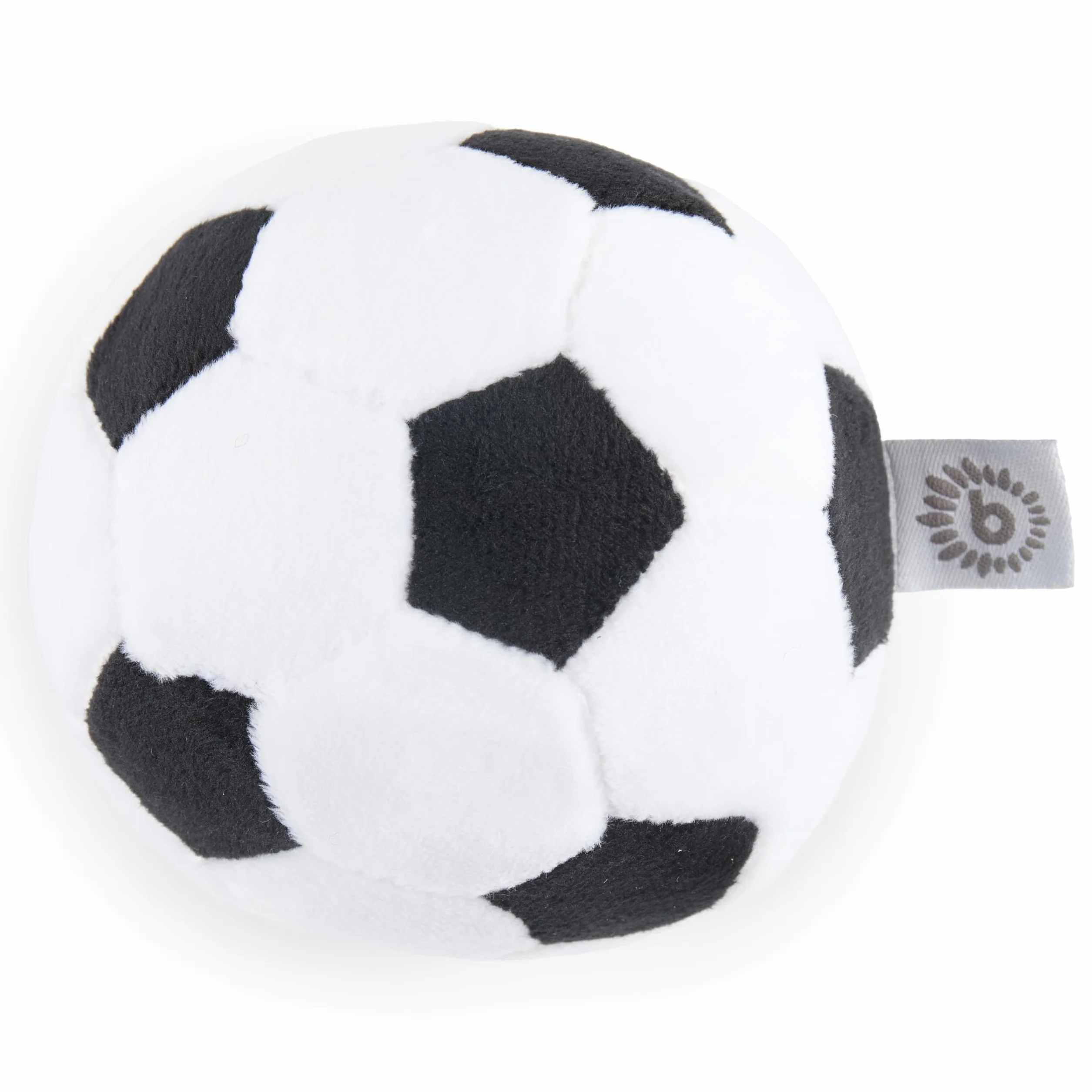 Bieco Softball piłka nożna z grzechotką, Ø 10 cm, piłka materiałowa dla niemowląt z grzechotką, miękka, pluszowa piłka, mała piłka do chwytania, zabawka dla małych dzieci