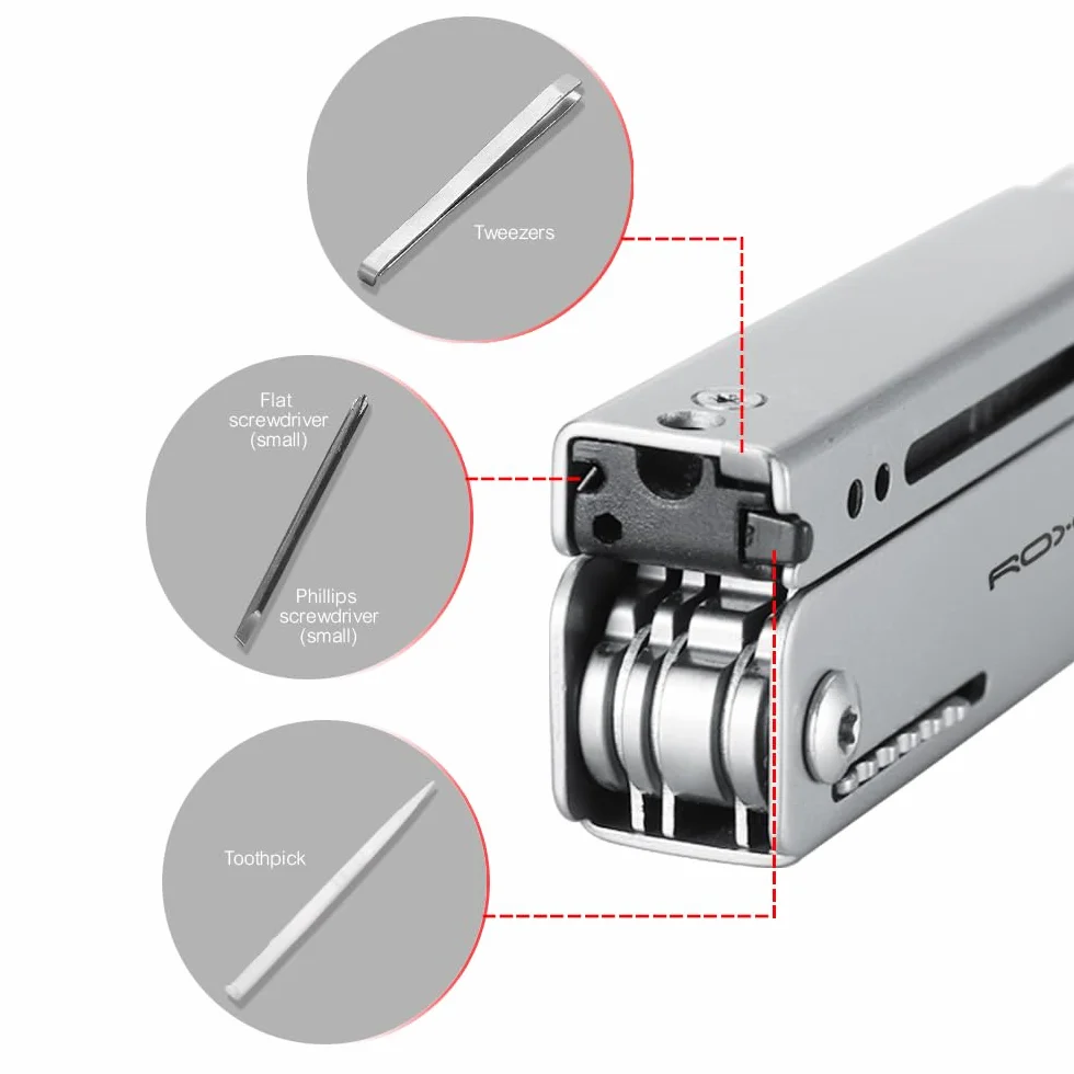 ROXON M3 13 w 1 Multi Nożyczki EDC z wykałaczką i pincetą Praktyczne małe i wykwintne