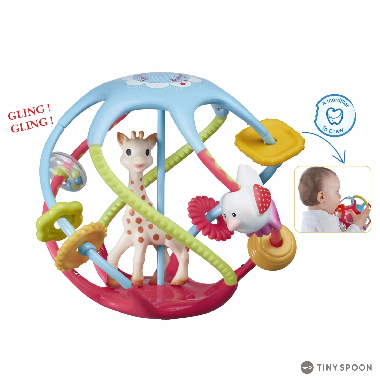 Vulli Sophie la Girafe Twistin Ball, wielokolorowa