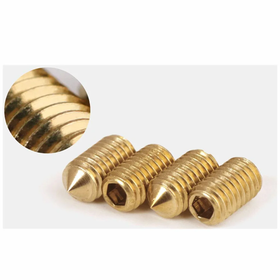 Śruby Dociskowe z Gniazdem Sześciokątnym ze Mosiądz, Stożek Punkt Wkręty bez łba, Wkręty bez łba stożkowego, M6×12mm,10 pcs