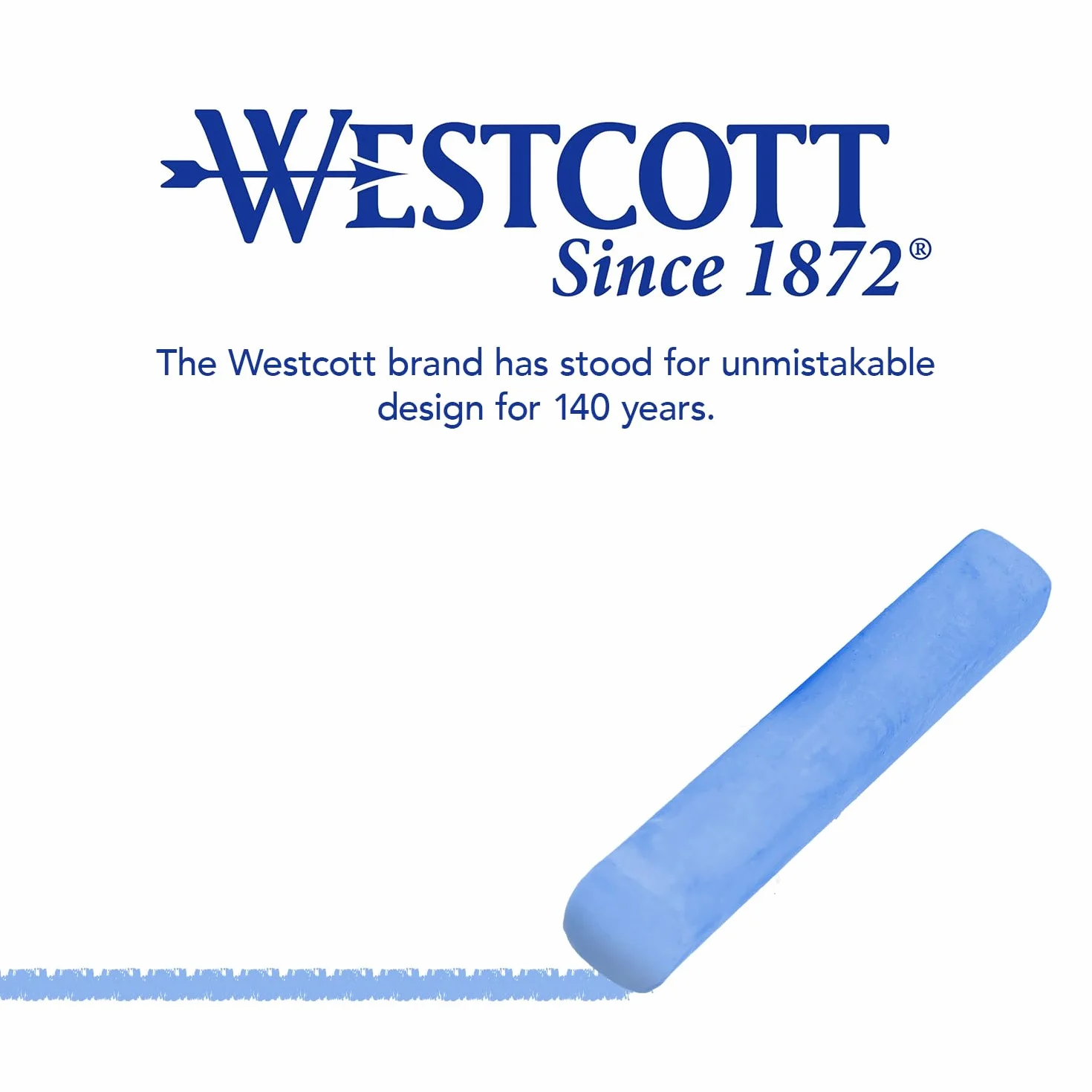 Westcott Kreda kolorowa, 12 sztuk, 12 sztuk w opakowaniu 1,2 cm, w jaskrawych kolorach, odporna na kurz i łatwa do czyszczenia, E-744983 00