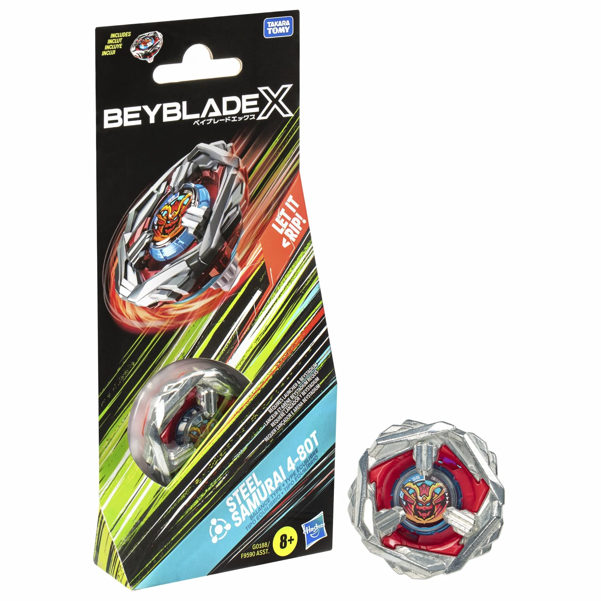 Beyblade X Booster Pack - G0188 - Stalowy bączek Samurai 4-80T