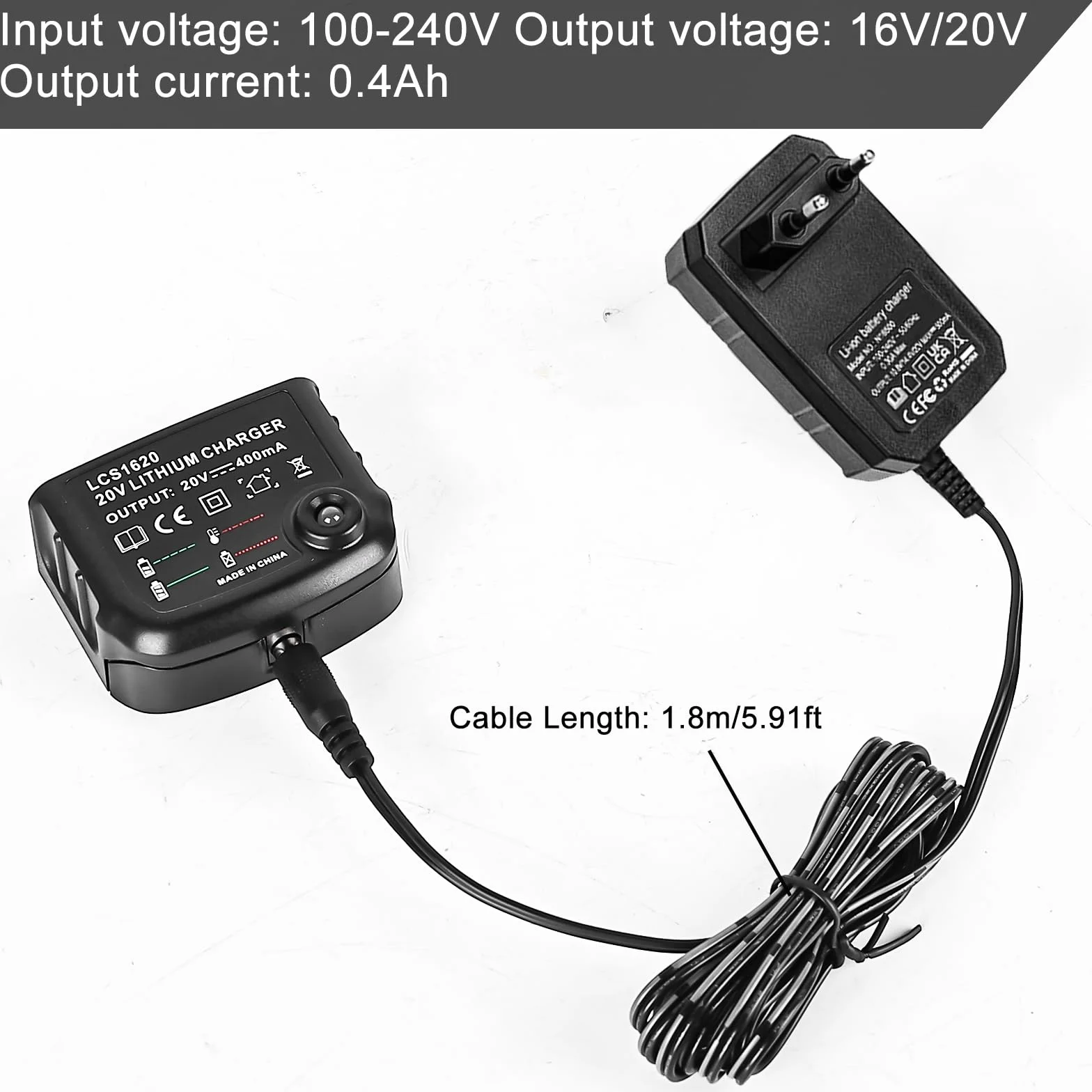 Ładowarka 18 V/20 V, kompatybilna z Black & Decker: ładowarka 18 V/20 V, akumulator litowo-jonowy BL2018 BL2018-XJ LBXR20-OPE LBXR20 LBX20 LBX4020 LBXR2020-OPE BL118 55555 LB. XR16