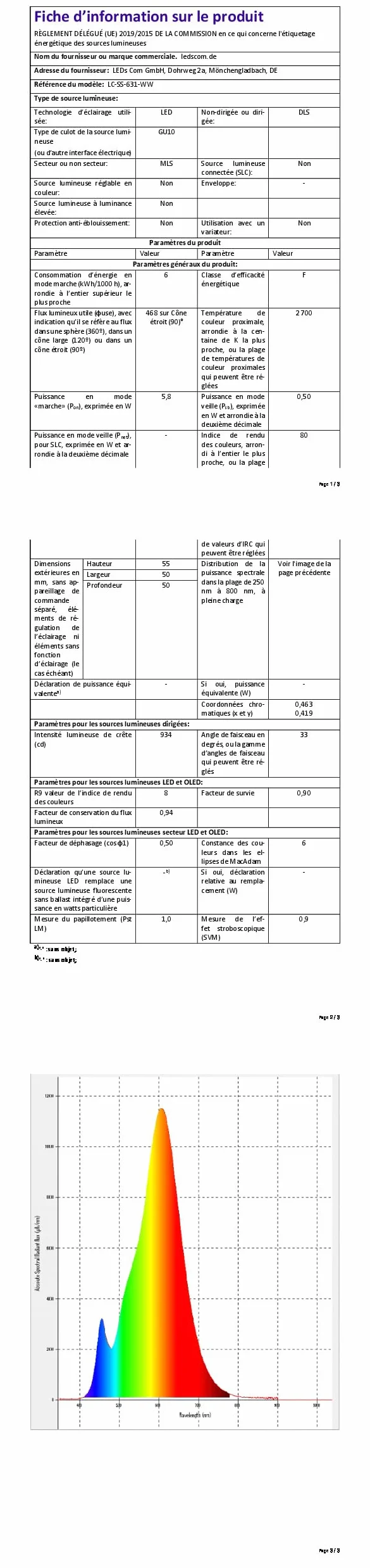 ledscom.de Lampa zaciskowa WAIKA, przełącznik, czarny mat, w zestawie żarówka LED GU10, 468lm ciepła biel