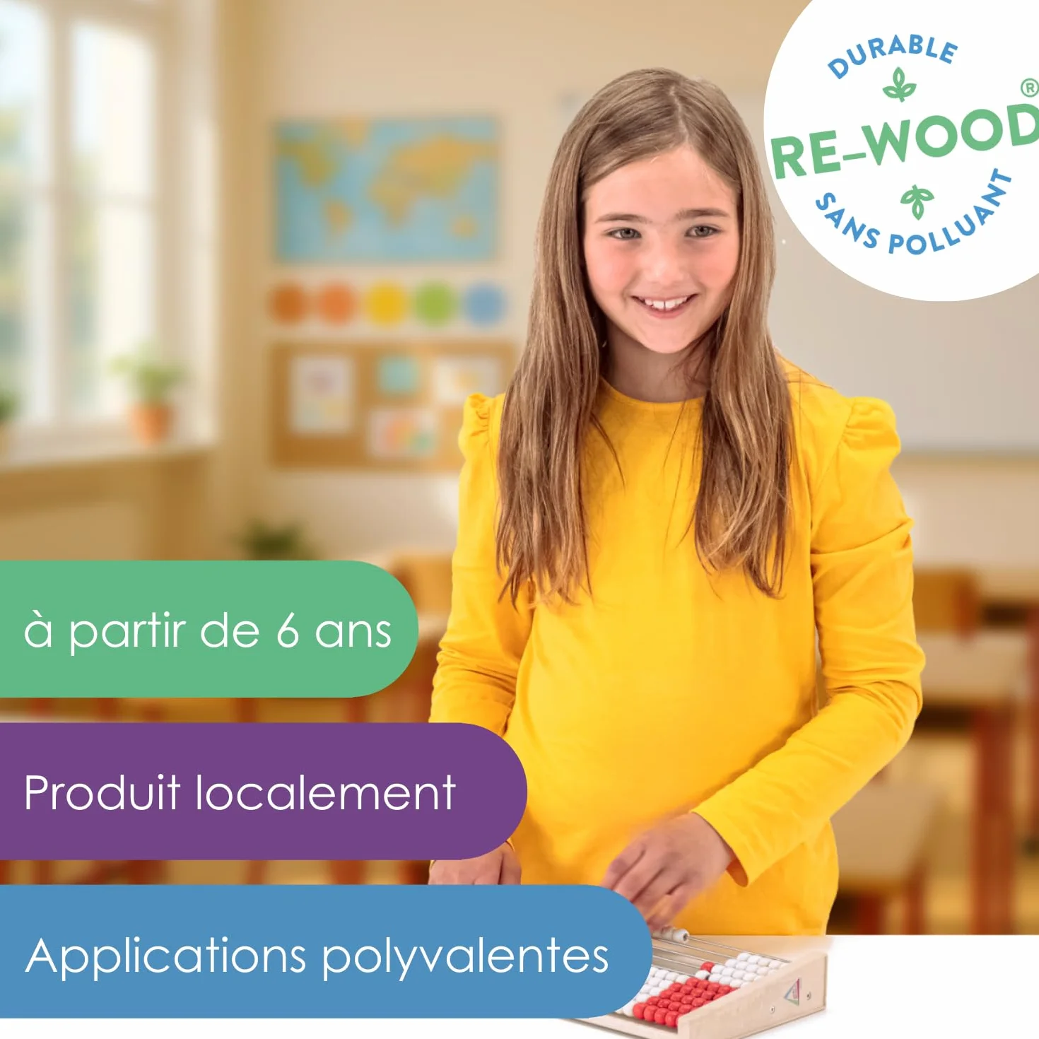 Wissner Active Learning 100 Abakus studenta Re-Wood czerwony/biały
