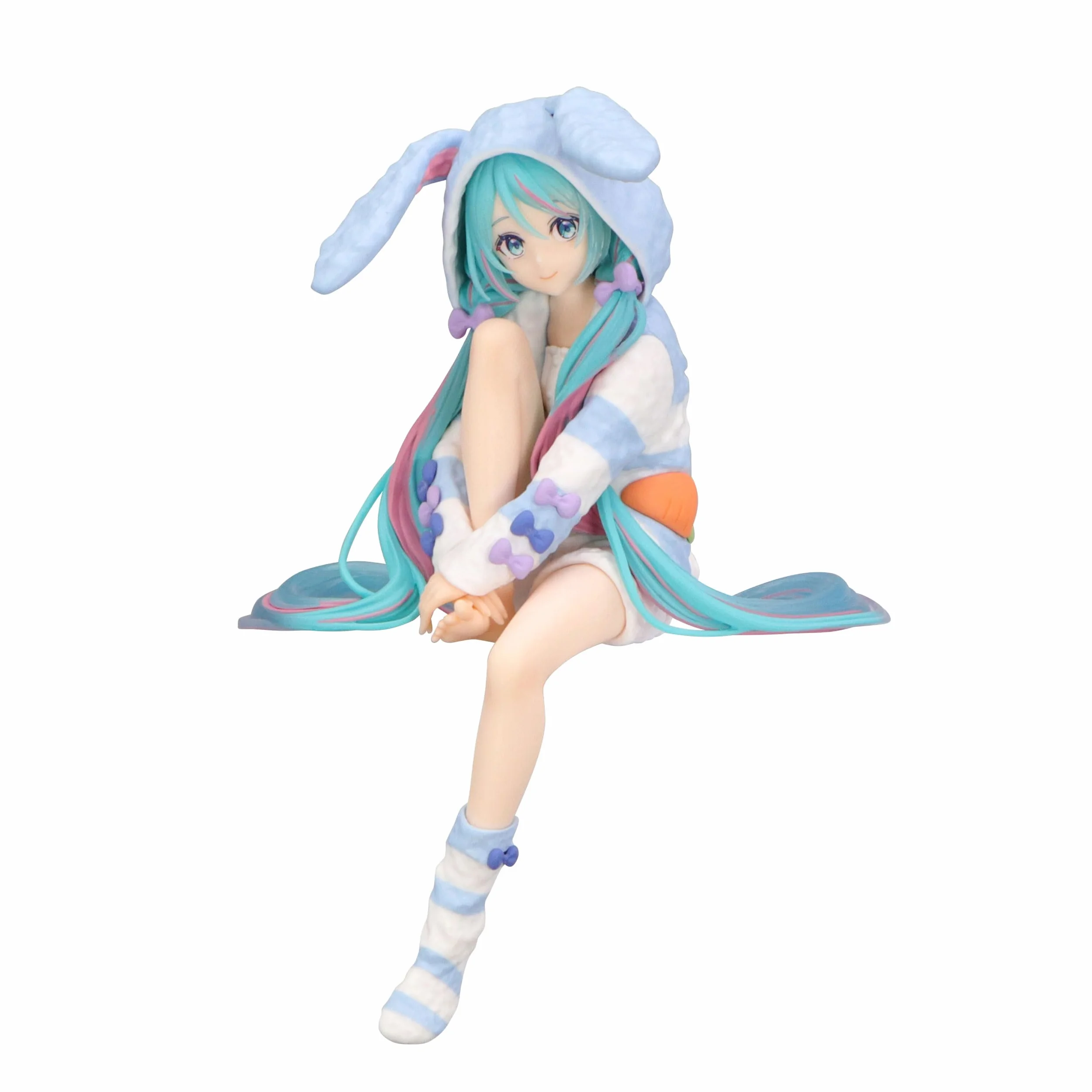 Furyu Corporation - Figurka zatrzymująca makaron Hatsune Miku - królicze uszy, kaptur, piżama, kolor niebieski ver.-