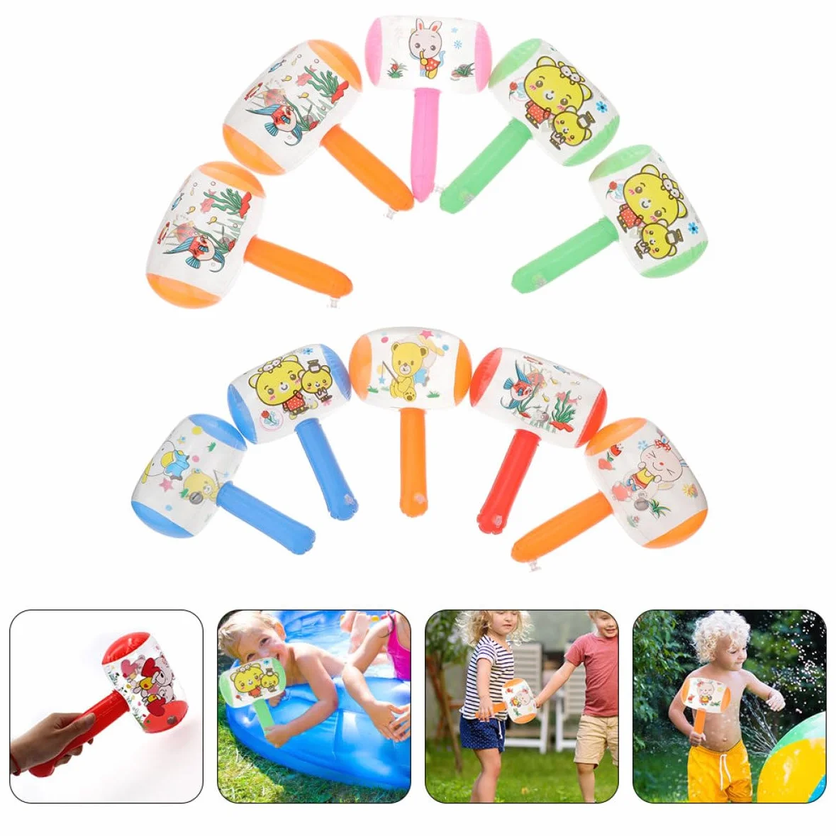 8kawałki Inflacyjnych Młotków z Dzwonkiem Funny Inflatable Hammer Do Imprez i Gier Idealny Urodziny i Festiwale Bezpieczne i Wytrzymałe Akcesoria Zabawowe