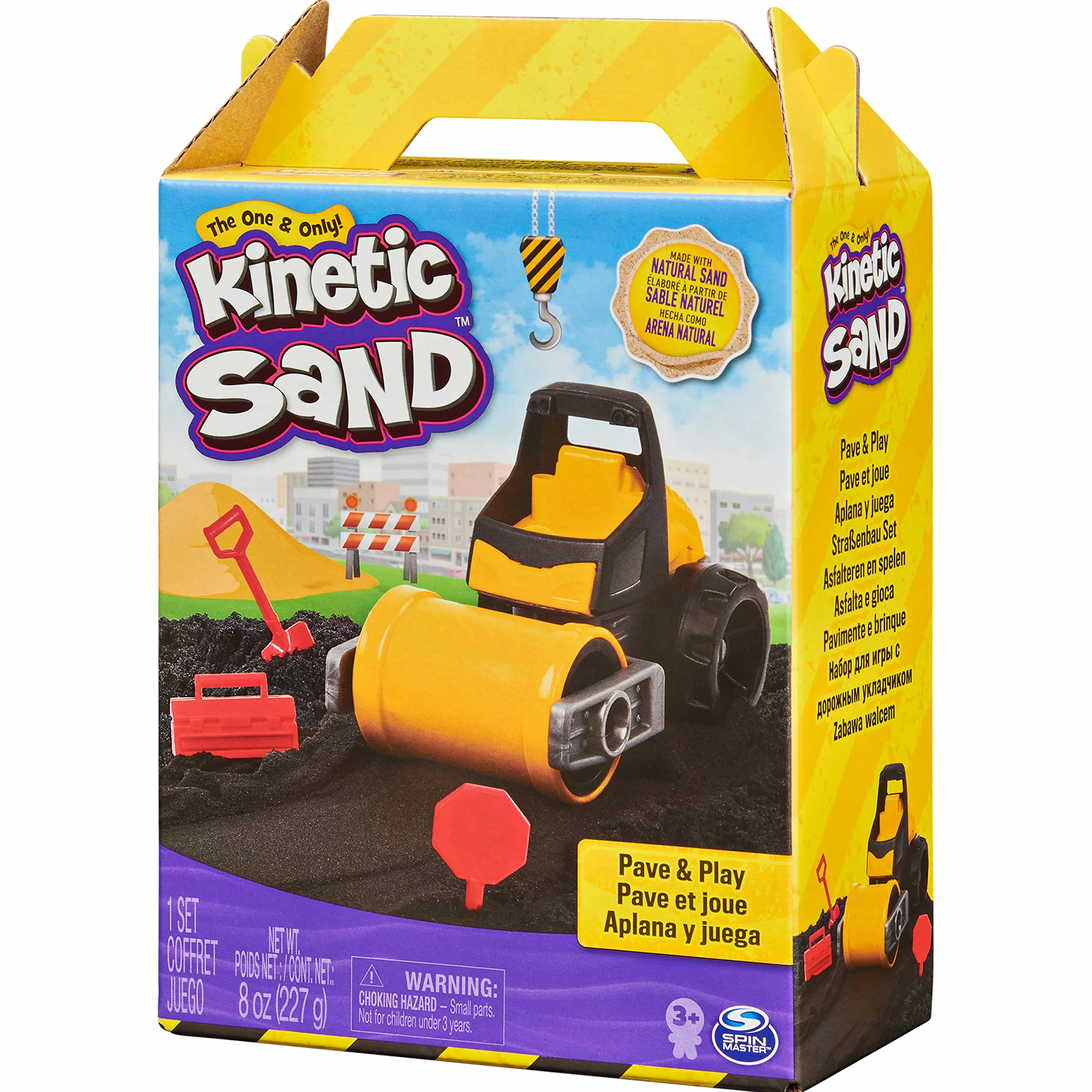 Kinetic Sand Kop i burz, czarny piasek kinetyczny z pojazdem, dla dzieci od 3 lat