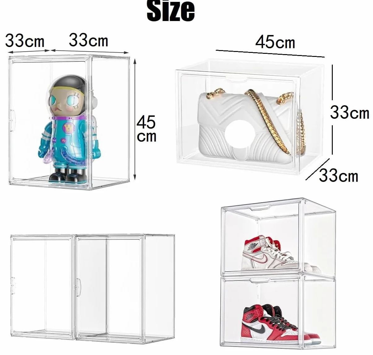 Akrylowa witryna ekspozycyjna na przedmioty kolekcjonerskie, przezroczyste akrylowe pudełko ekspozycyjne z drzwiami, organizer i ochraniacze do figurek pop, Funko Pop, Blind Box, Lego