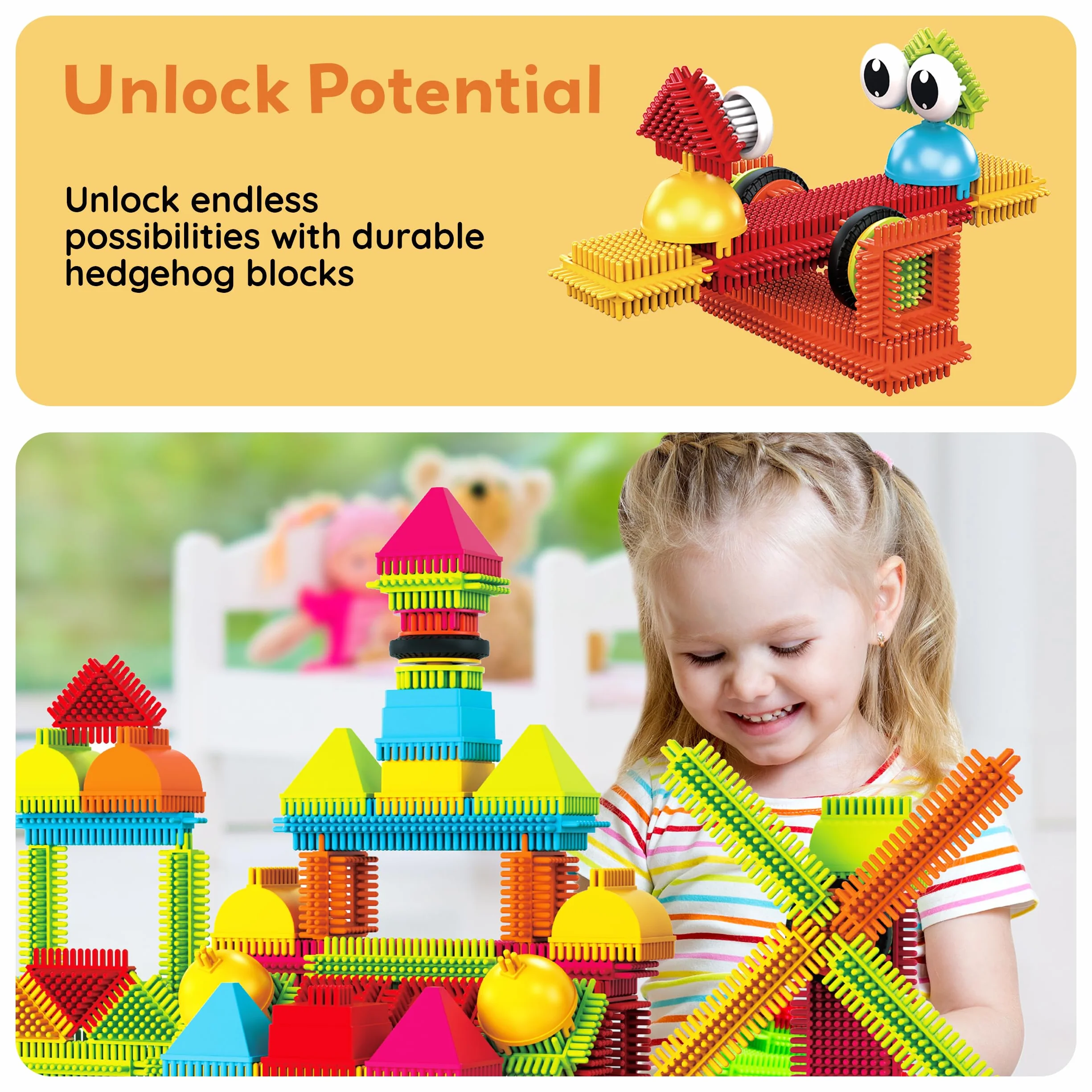 Picasso Toys 112 szt. klocki jeż STEM zestaw płytek budowlanych zabawka edukacyjna PTB112