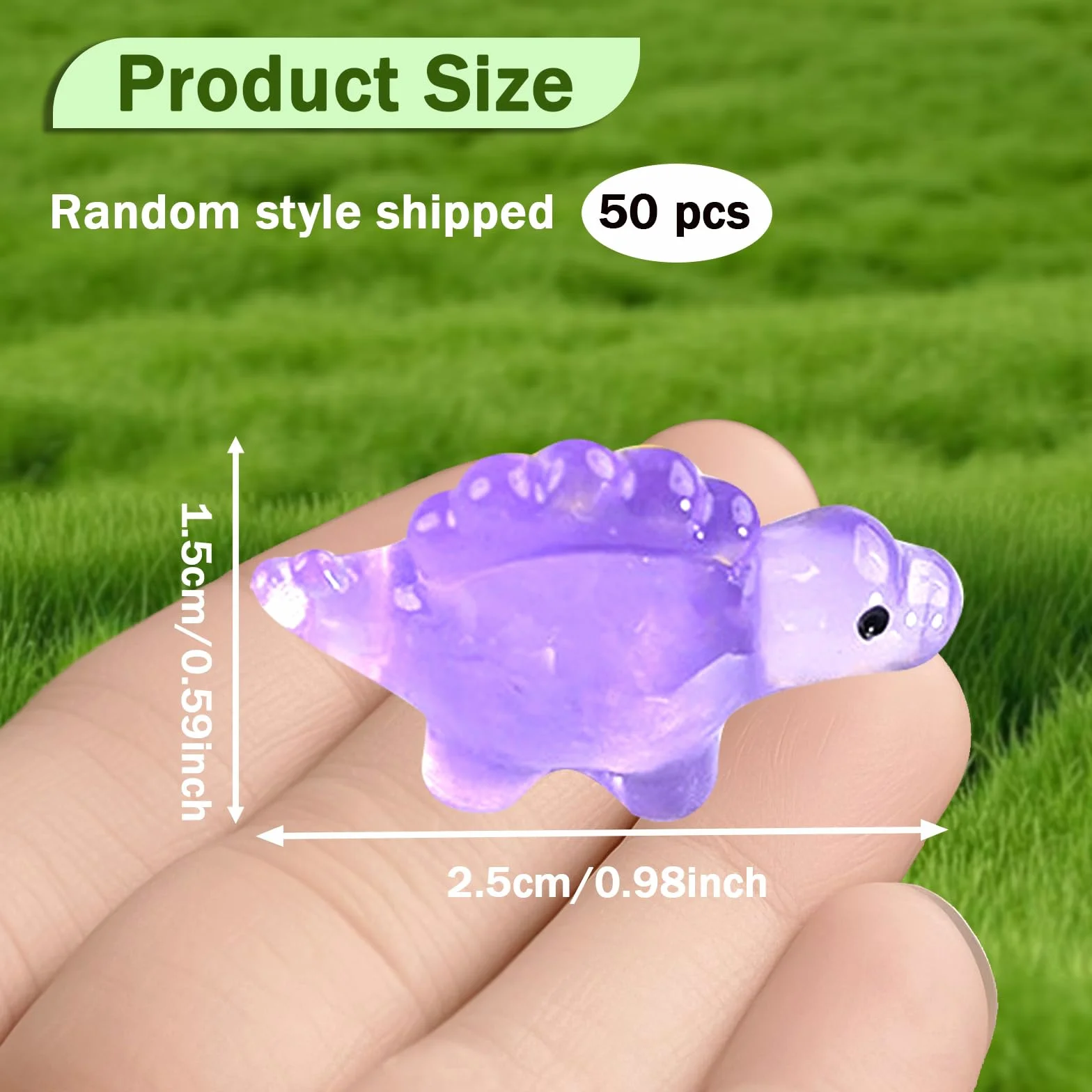 50 sztuk Mini zestaw dinozaurów z żywicy, jasny mini dinozaur z żywicy, miniaturowe figurki żywiczne, wielokolorowe mikro rzemiosło dekoracje ogrodowe ozdoba krajobraz DIY dekoracja