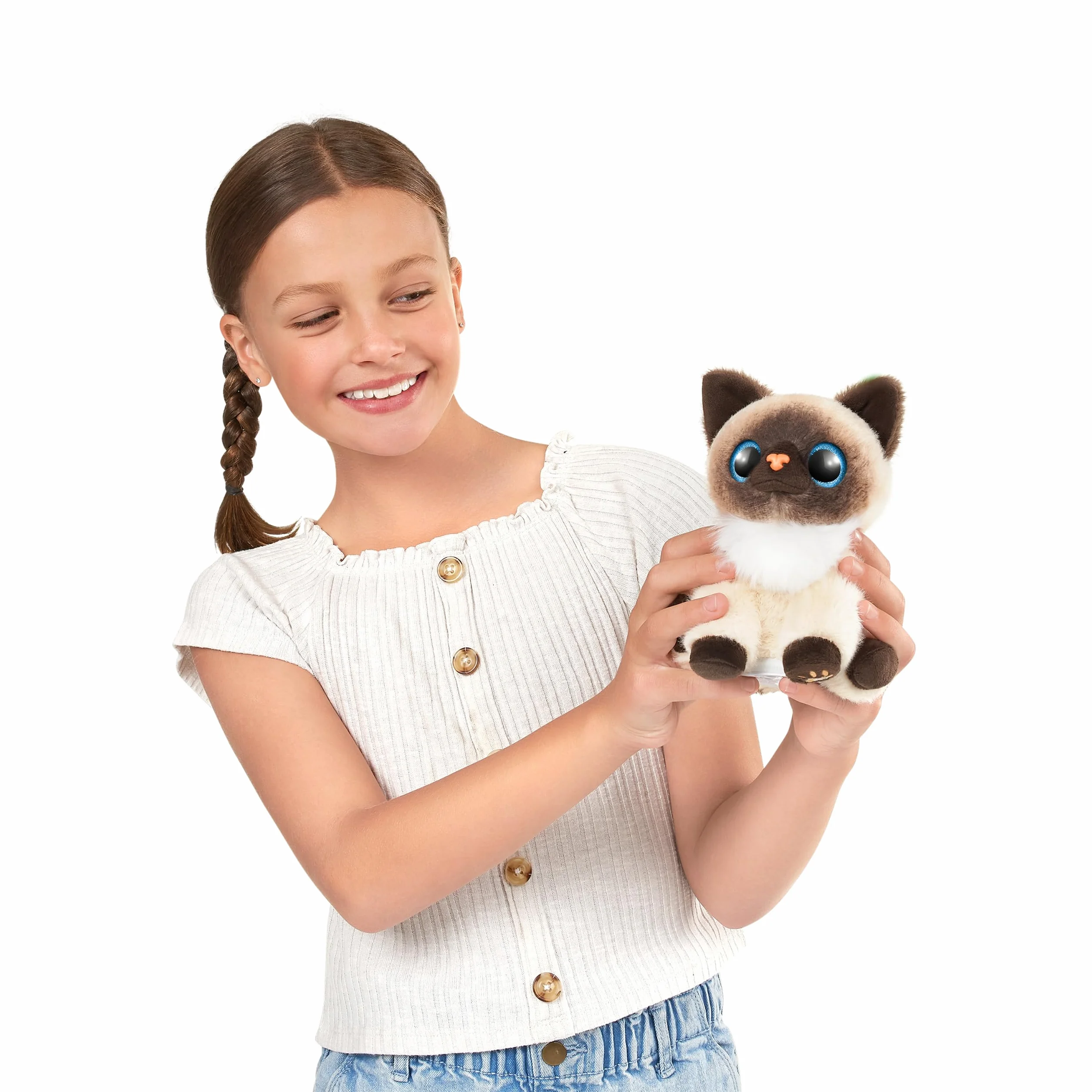 Pets Alive Smitten Kittens Ginger, Surprise Kitten Plush, ultramiękkie pluszaki, interaktywne zabawki dla zwierząt domowych, elektroniczny kotek dla zwierząt domowych, od 3 lat (imbir)