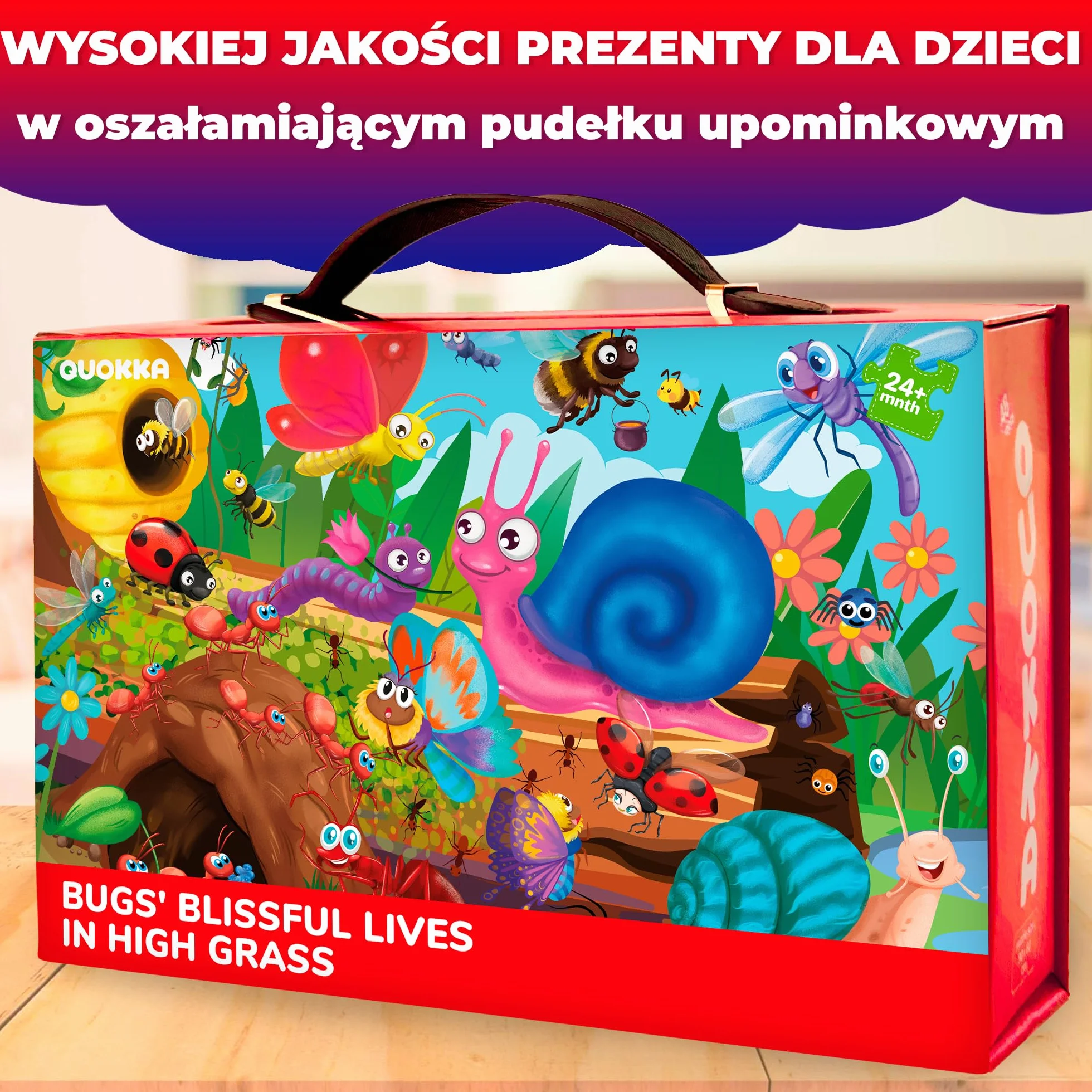 QUOKKA Gigantyczna Układanka Podłogowa Od 3 4 5 – 60 X 90 Cm, 48 Elementów, Puzzle Od 2 3 4 Lat – Duże Zabawki Od 3 4 Lat – Prezent XXL W Kształcie Owada Dla Chłopców I Dziewcząt Od 5 6 Lat