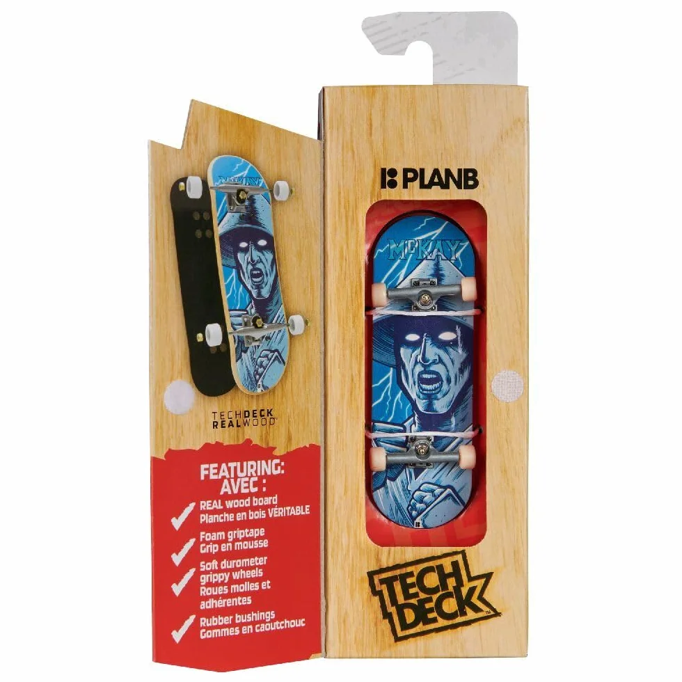Tech Deck, Performance Series – wysokiej jakości deski na palce z prawdziwego drewna, z antypoślizgową taśmą piankową, miękka wydajność dzięki lekkobieżnym rolkom, od 6 lat