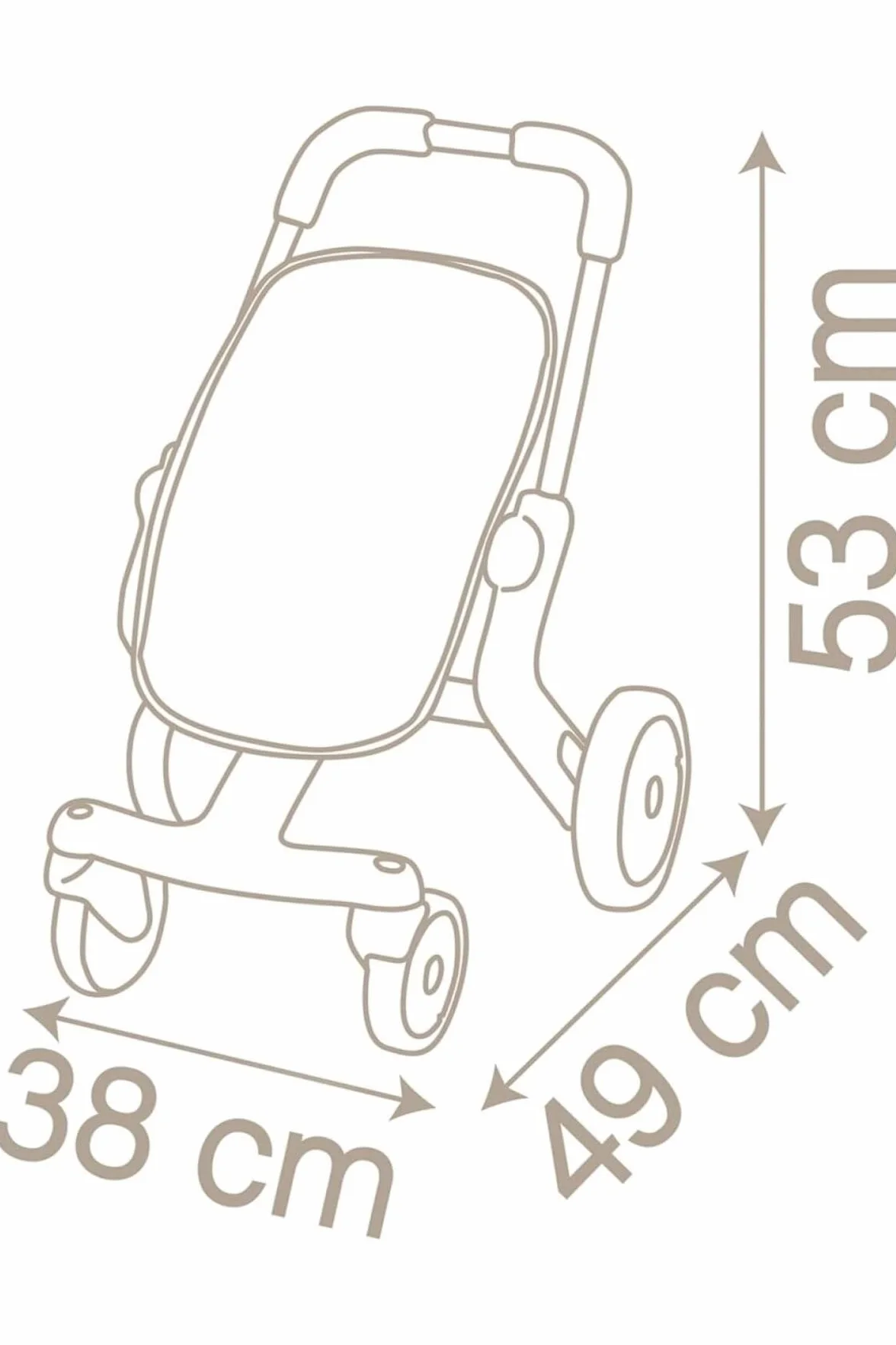 Smoby 251218 - Baby Nurse buggy Pop – wózek dla lalek w stylu dla lalek do 42 cm; dla dzieci od 18 miesięcy