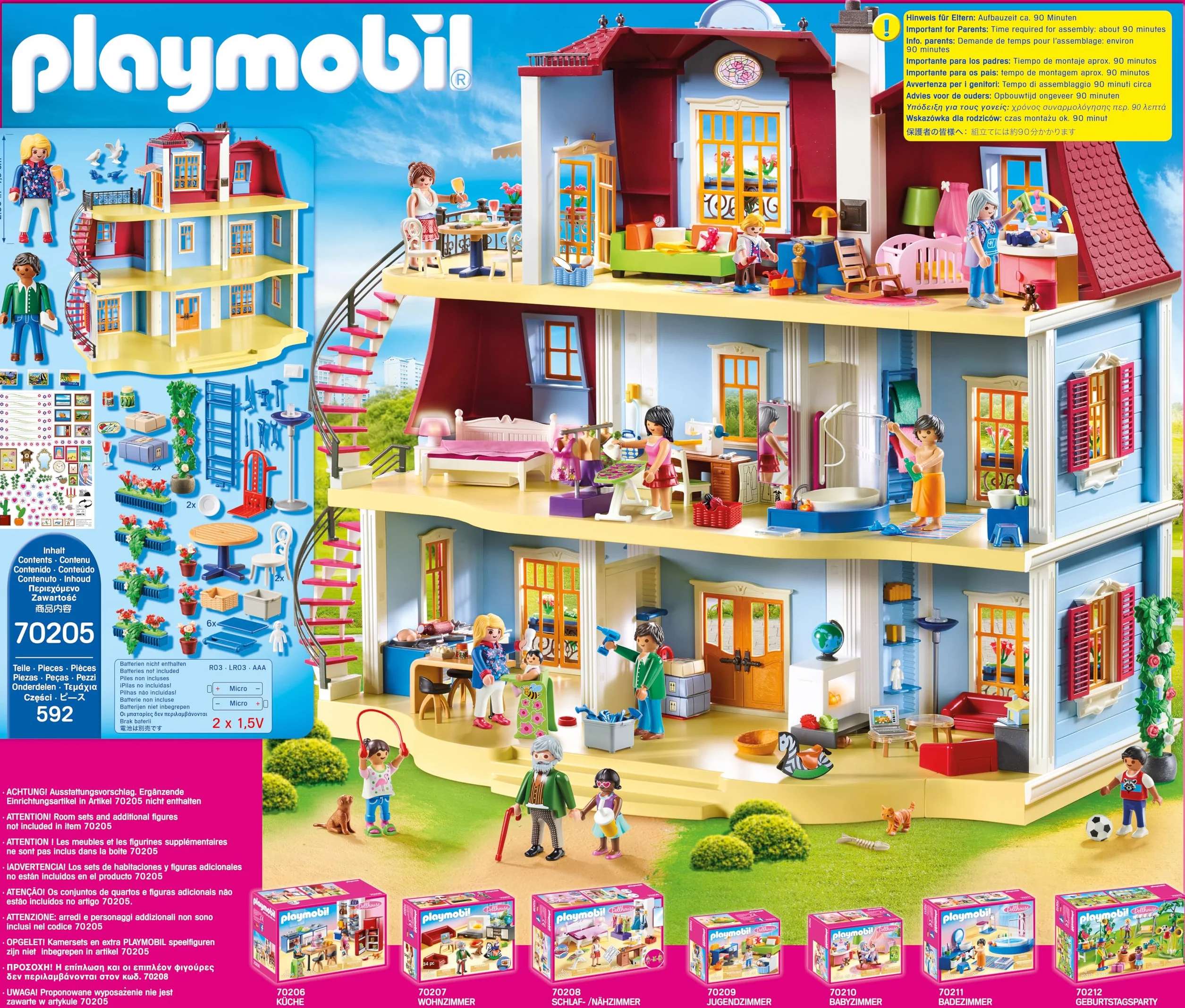 PLAYMOBIL Dollhouse 70205 Duży Domek dla Lalek, od 4 Lat