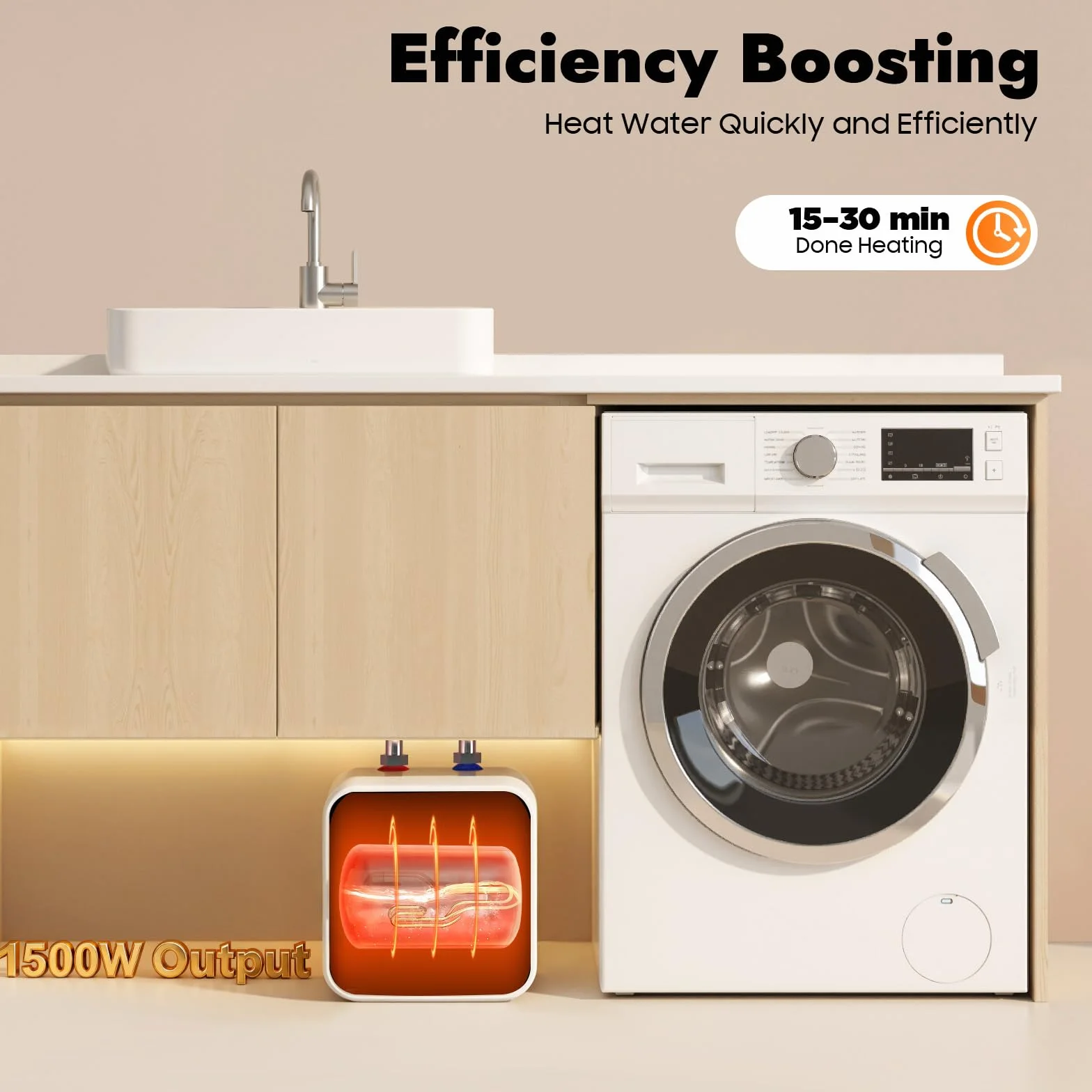 Mini podgrzewacz wody 10 l, urządzenie podszafkowe 1500 W, bojler 220 V, cyfrowy wyświetlacz LED, montaż na ścianie, wolnostojący, do kuchni, łazienki, umywalki, mały