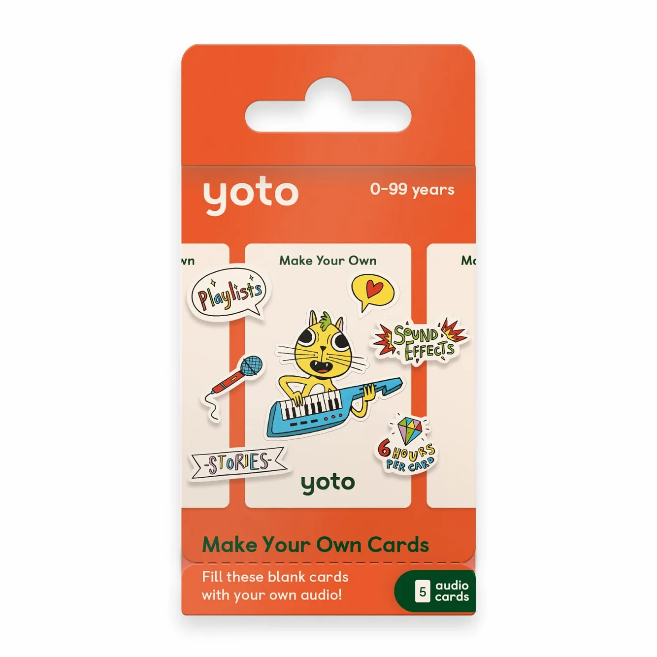 Yoto Make Your Own (Pack of 5)- Kids puste karty audio (instrukcje angielskie) do użytku z Yoto Player & Mini All-In-1 Audio Player, dla dzieci w każdym wieku