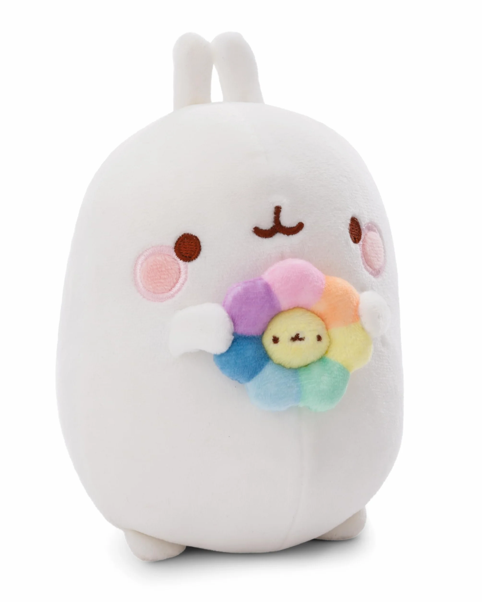 NICI MOLANG Pluszowy z kwiatem tęczy 24 cm w pudełku – miękka maskotka z pluszu, idealny prezent dla miłośników Molang | 61165
